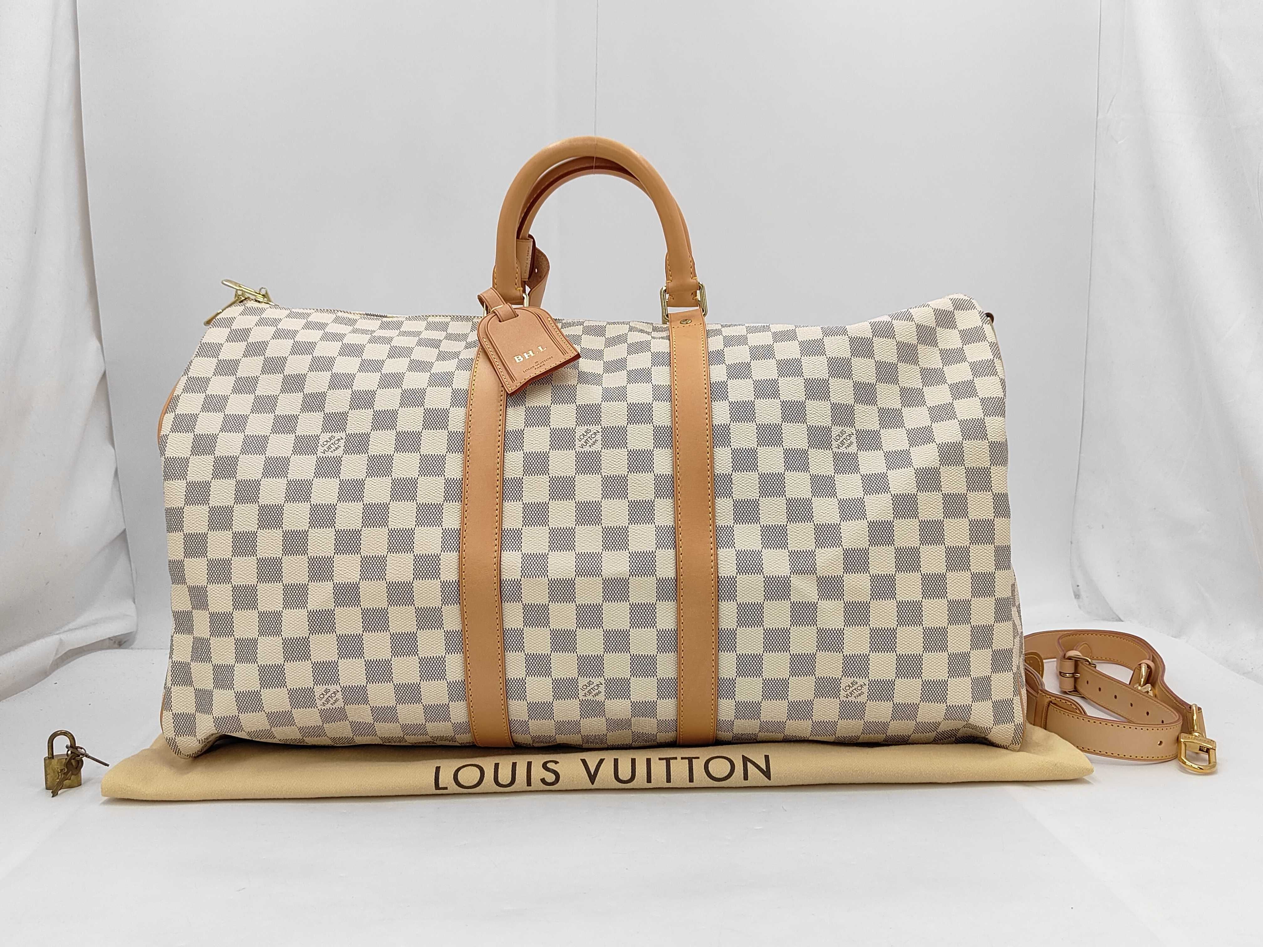 Damier Azur Keepall Bandoulière 55 Boston Bag