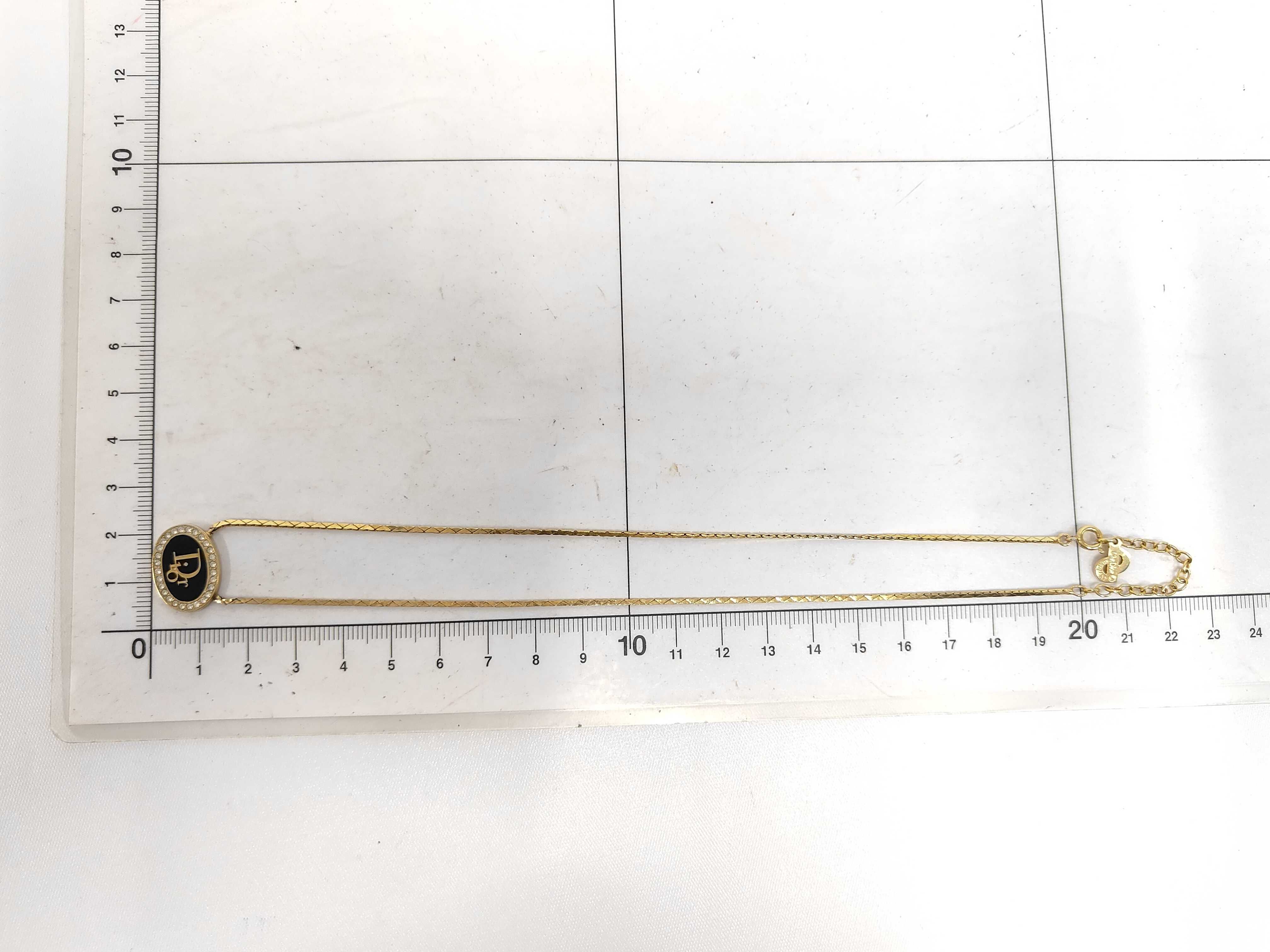 Oval Bleak Necklace GP Rhinestone Gold Dior Necklace — view 5