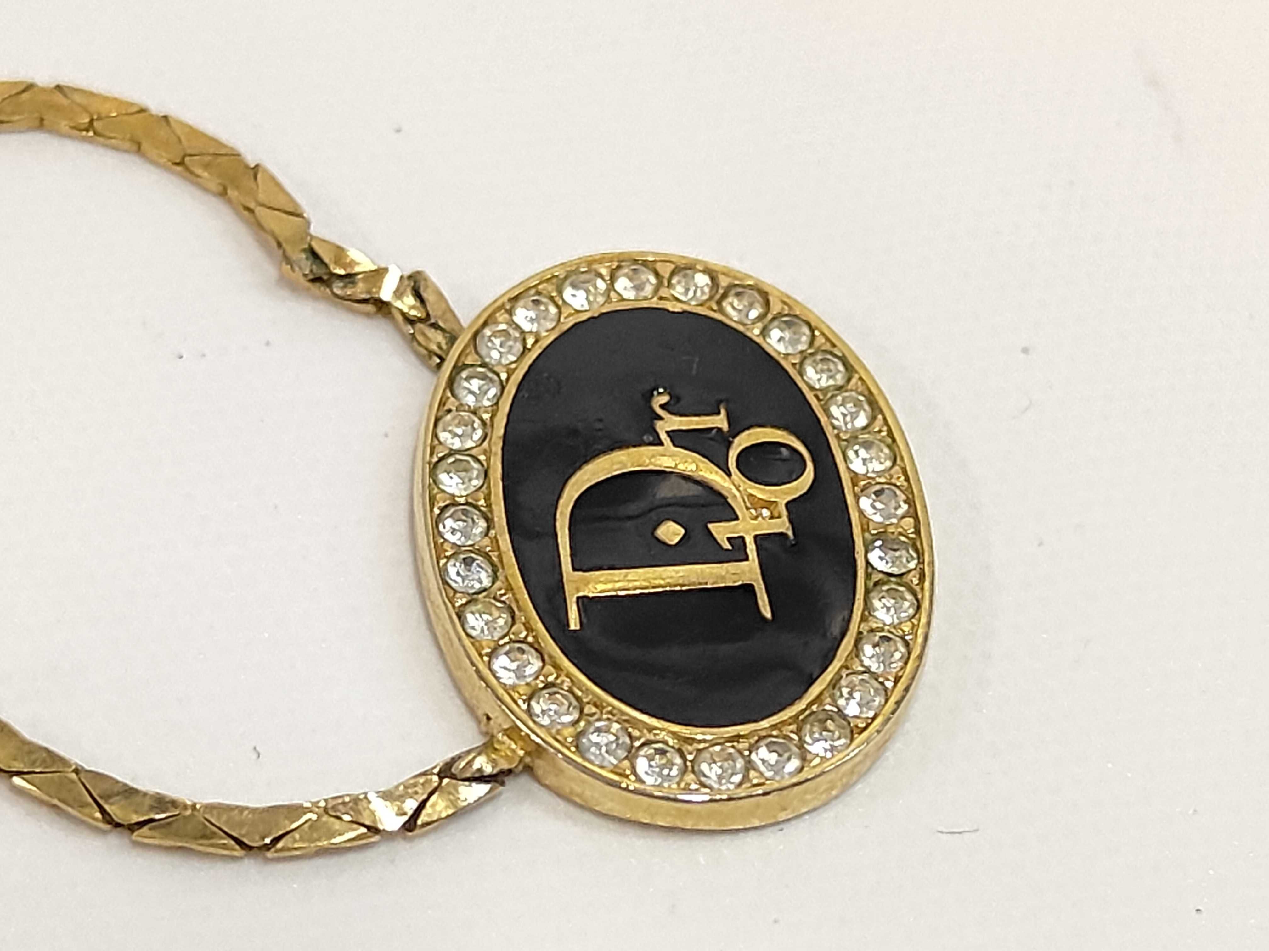 Oval Bleak Necklace GP Rhinestone Gold Dior Necklace — view 6