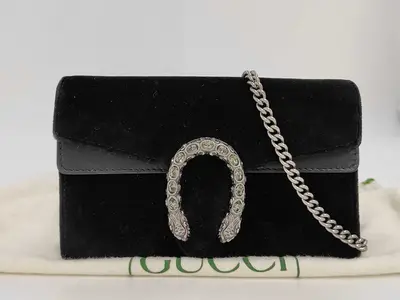 Dionysus Velour x Leather Black 476432 Mini Shoulder Bag
