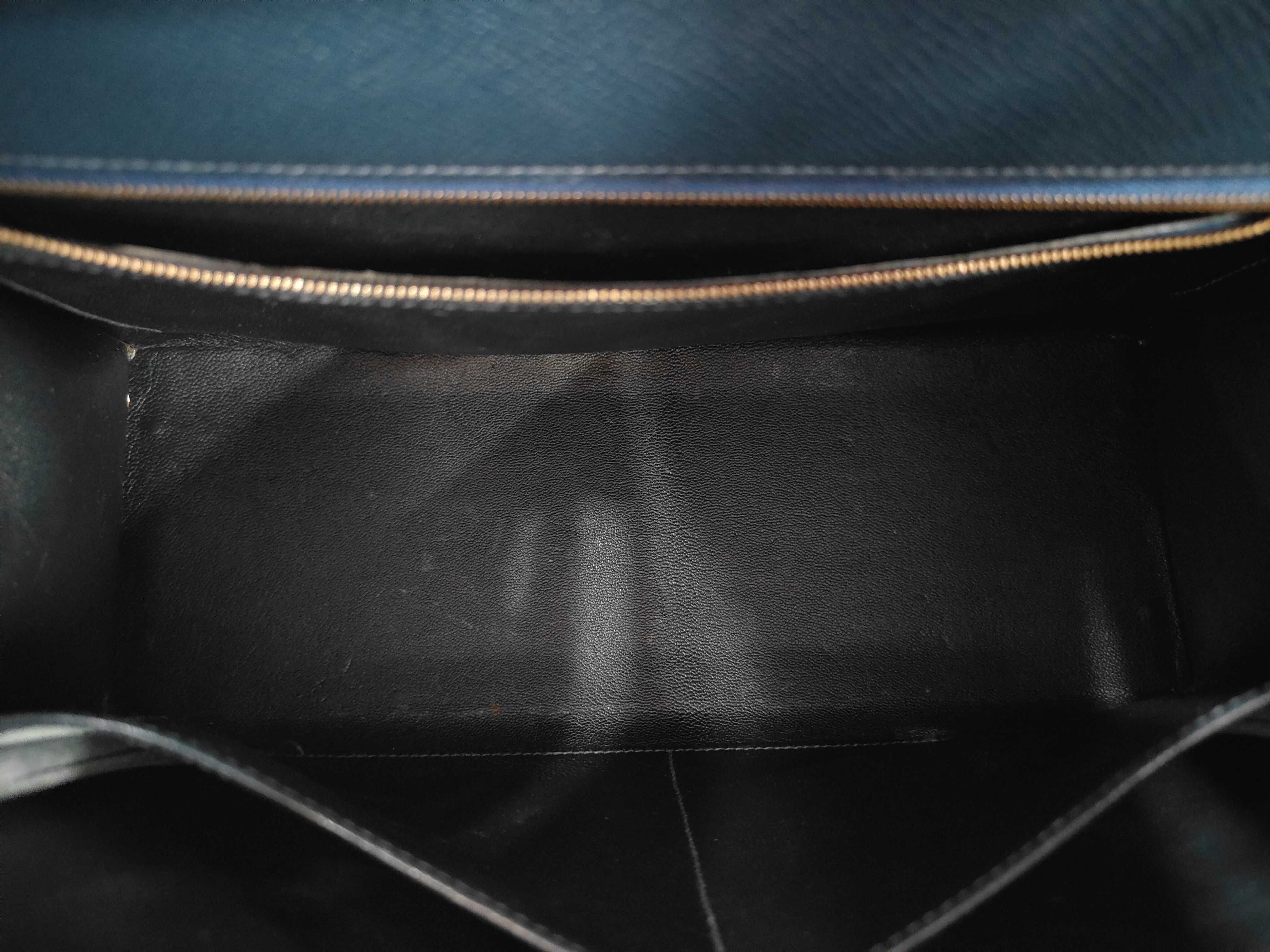 Kelly 32, navy blue, Courchevel leather, gold hardware, A stamp, handbag — view 8