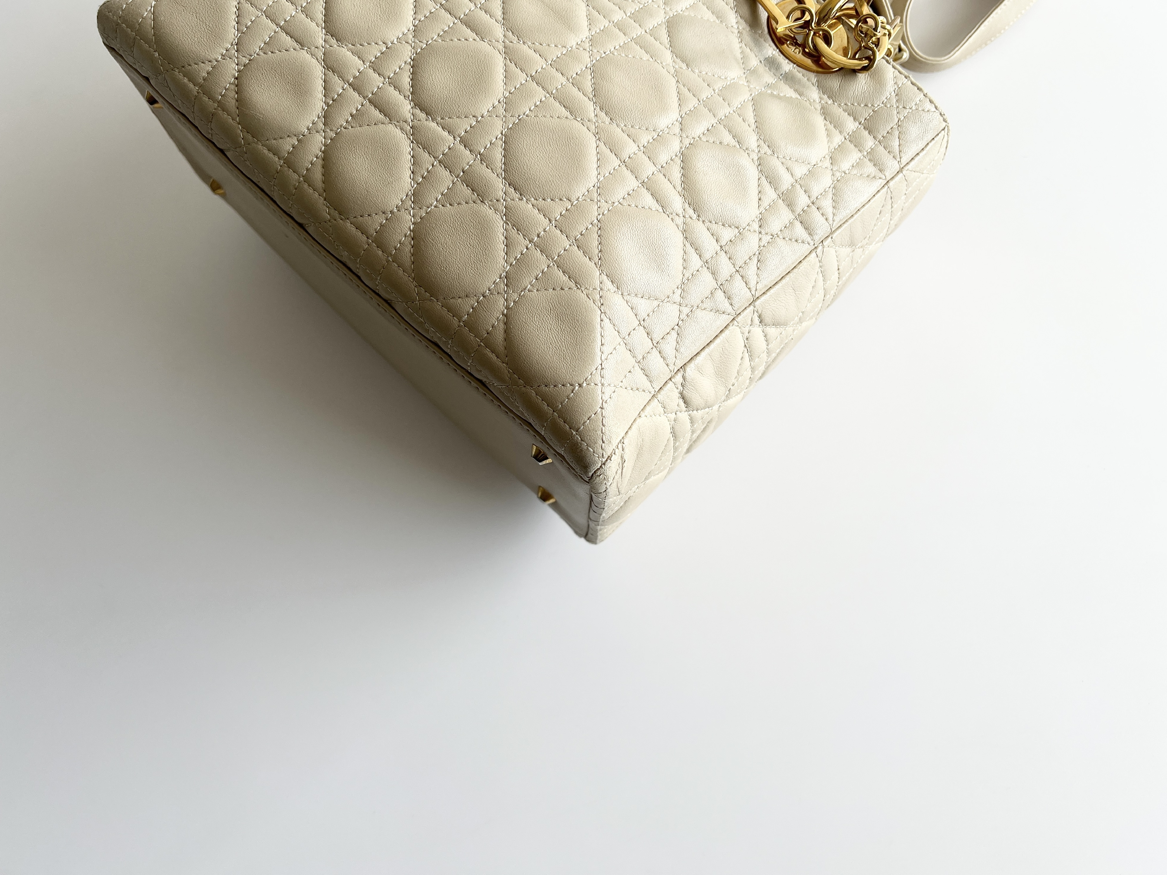 Lady Dior Cannage Leather Lambskin 2way Handbag Shoulder Bag — view 12