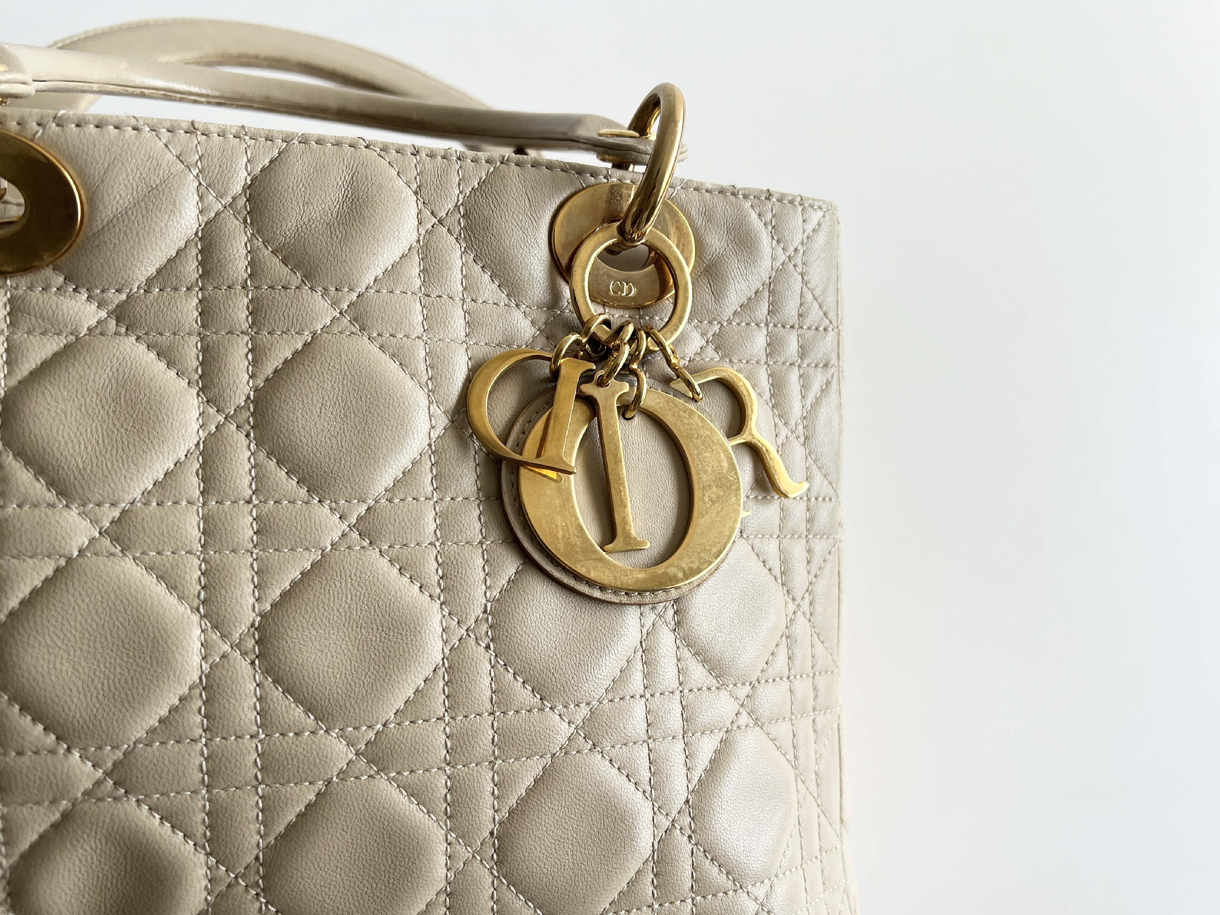 Lady Dior Cannage Leather Lambskin 2way Handbag Shoulder Bag — view 5