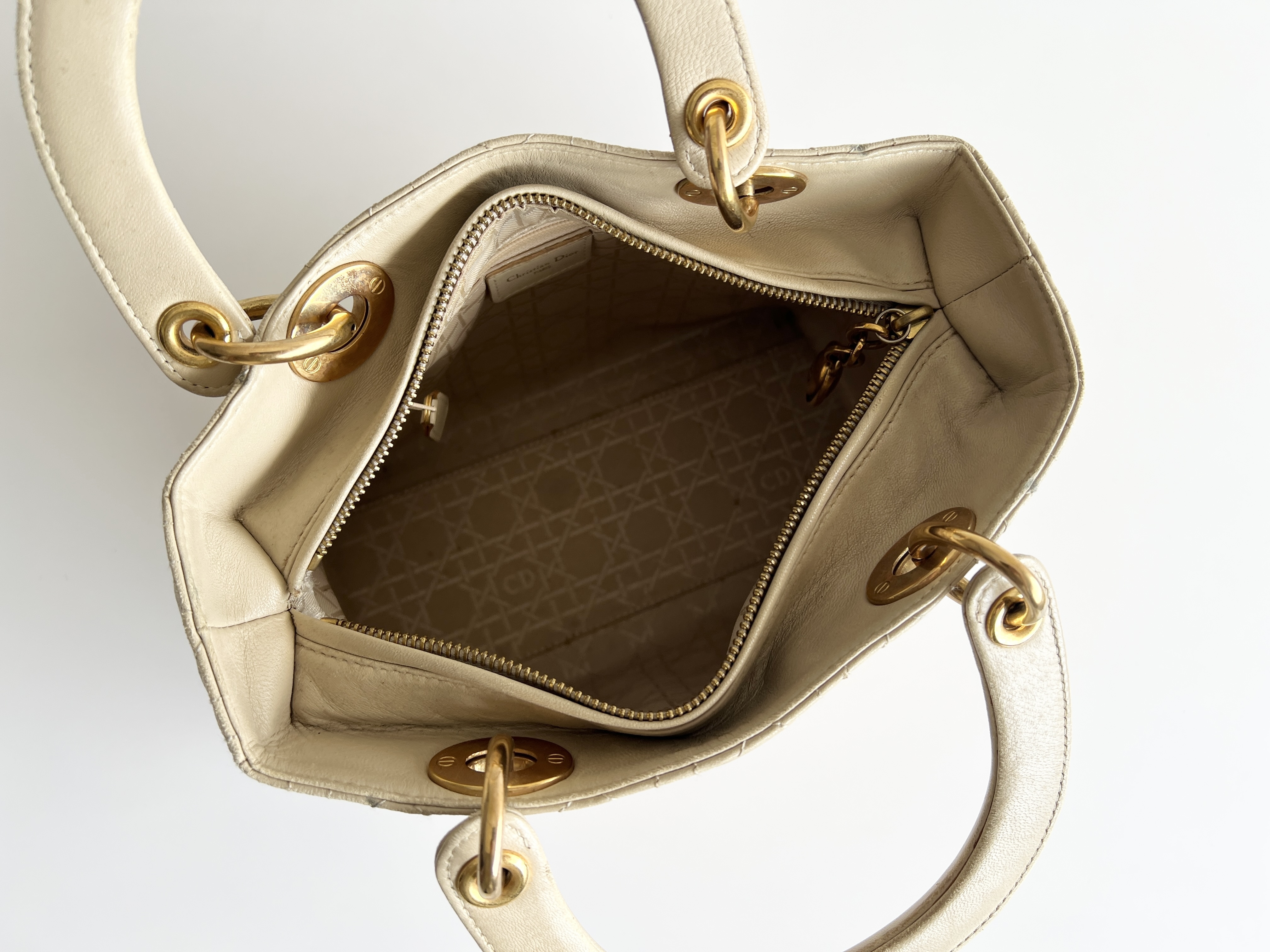 Lady Dior Cannage Leather Lambskin 2way Handbag Shoulder Bag — view 6