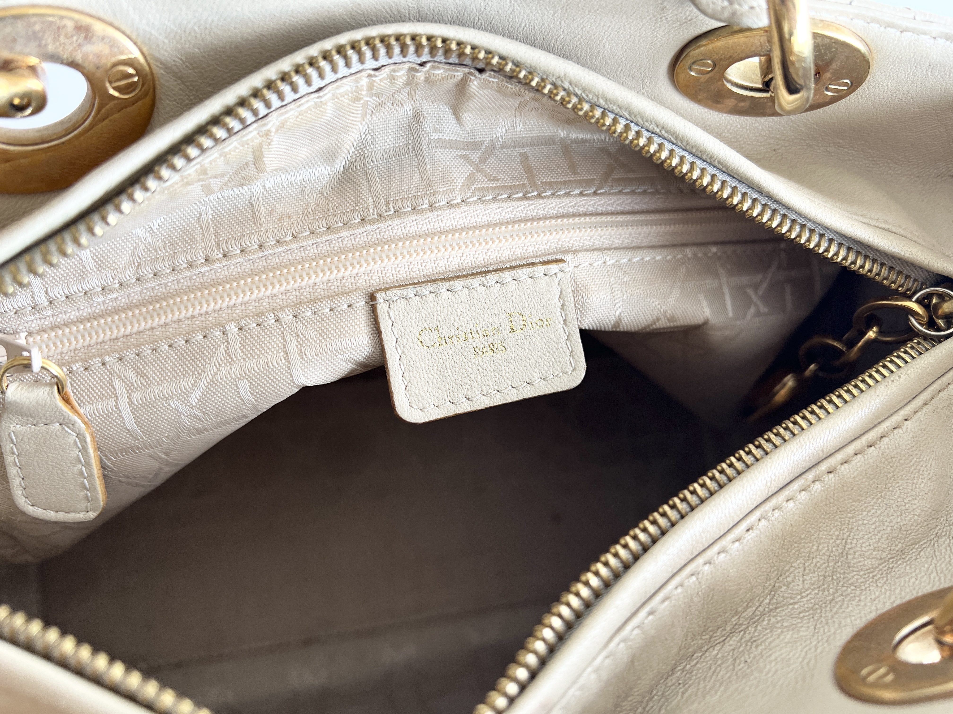 Lady Dior Cannage Leather Lambskin 2way Handbag Shoulder Bag — view 8