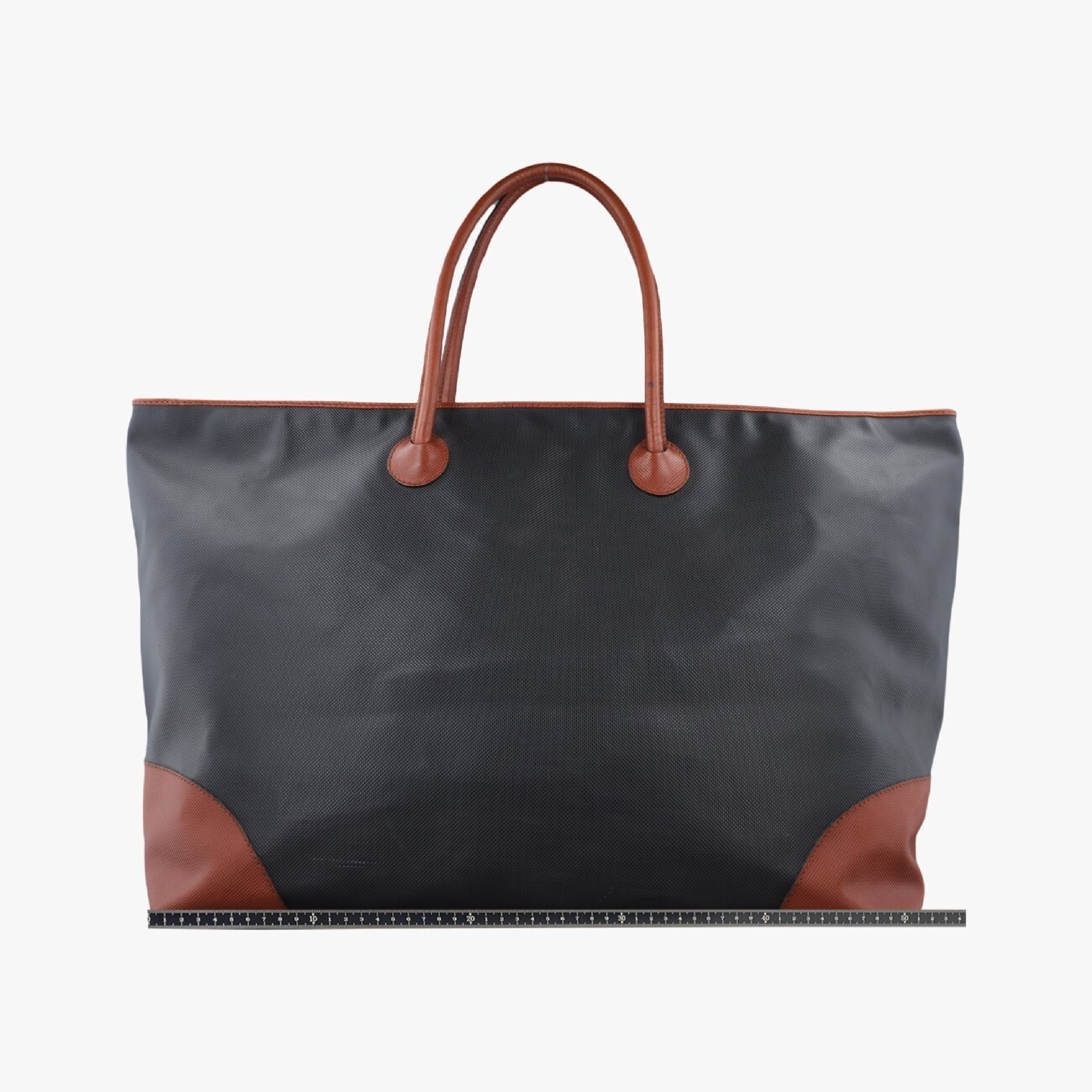 Marco Polo Black x Brown PVC Coated Canvas x Calf Leather Handbag — view 2