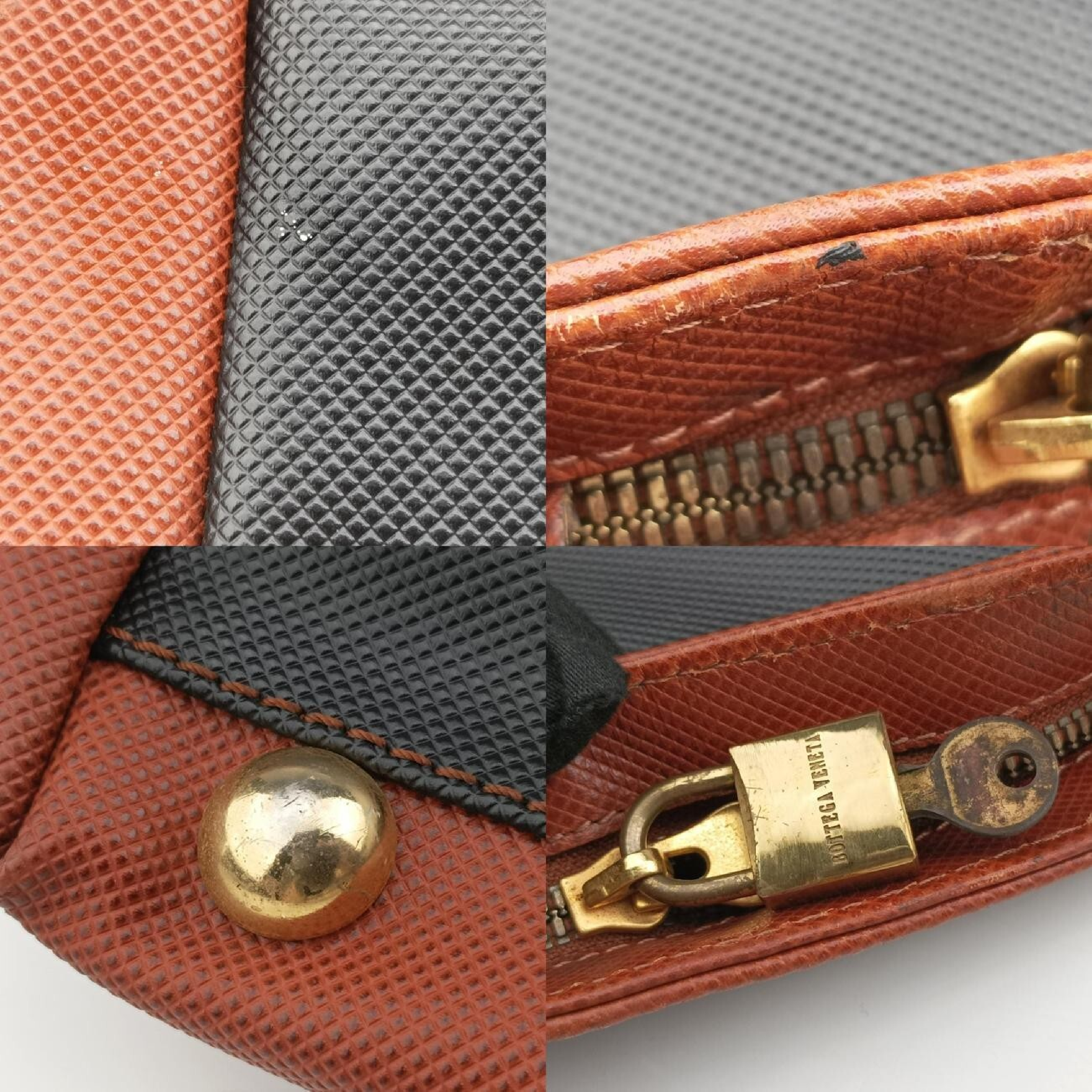 Marco Polo Black x Brown PVC Coated Canvas x Calf Leather Handbag — view 11