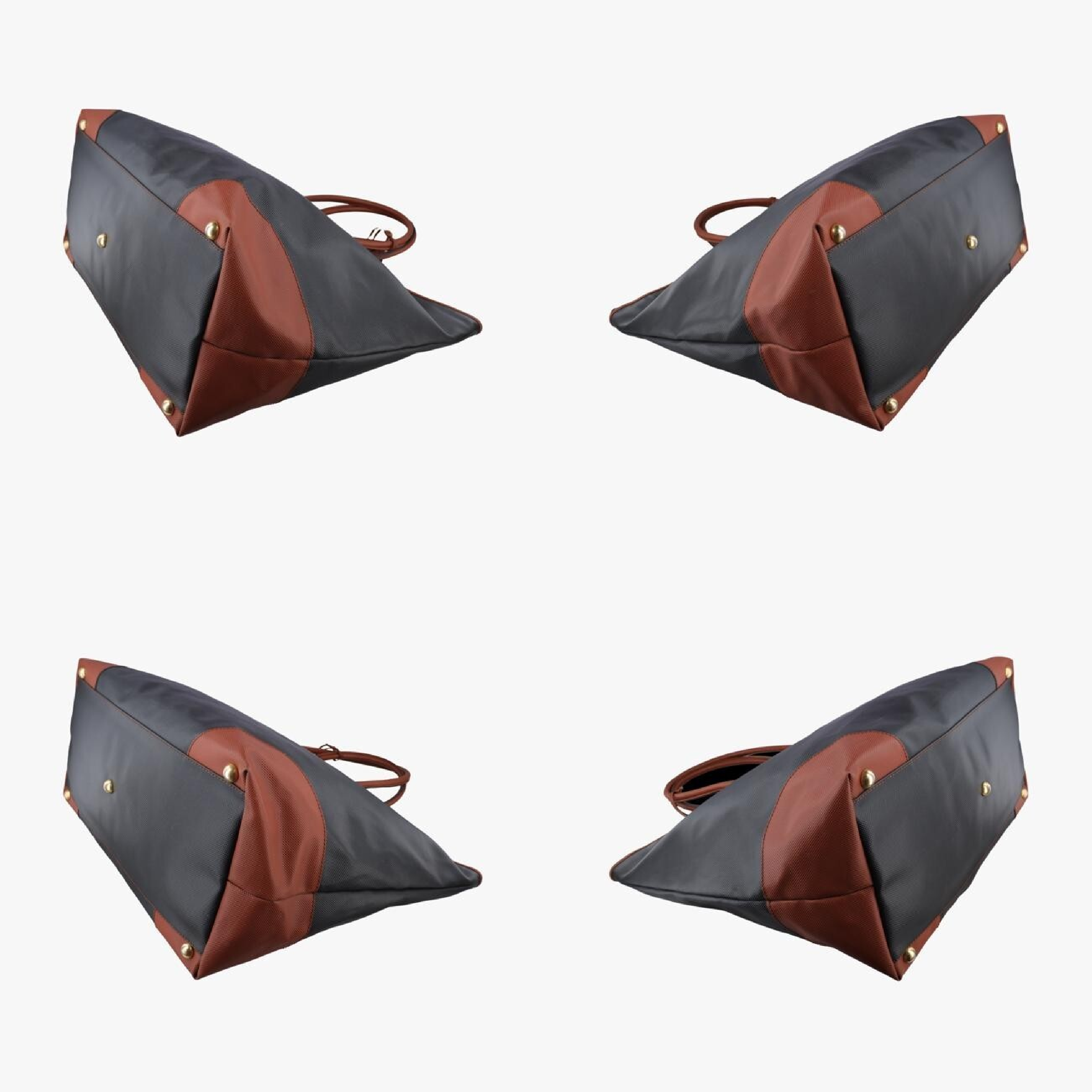 Marco Polo Black x Brown PVC Coated Canvas x Calf Leather Handbag — view 4