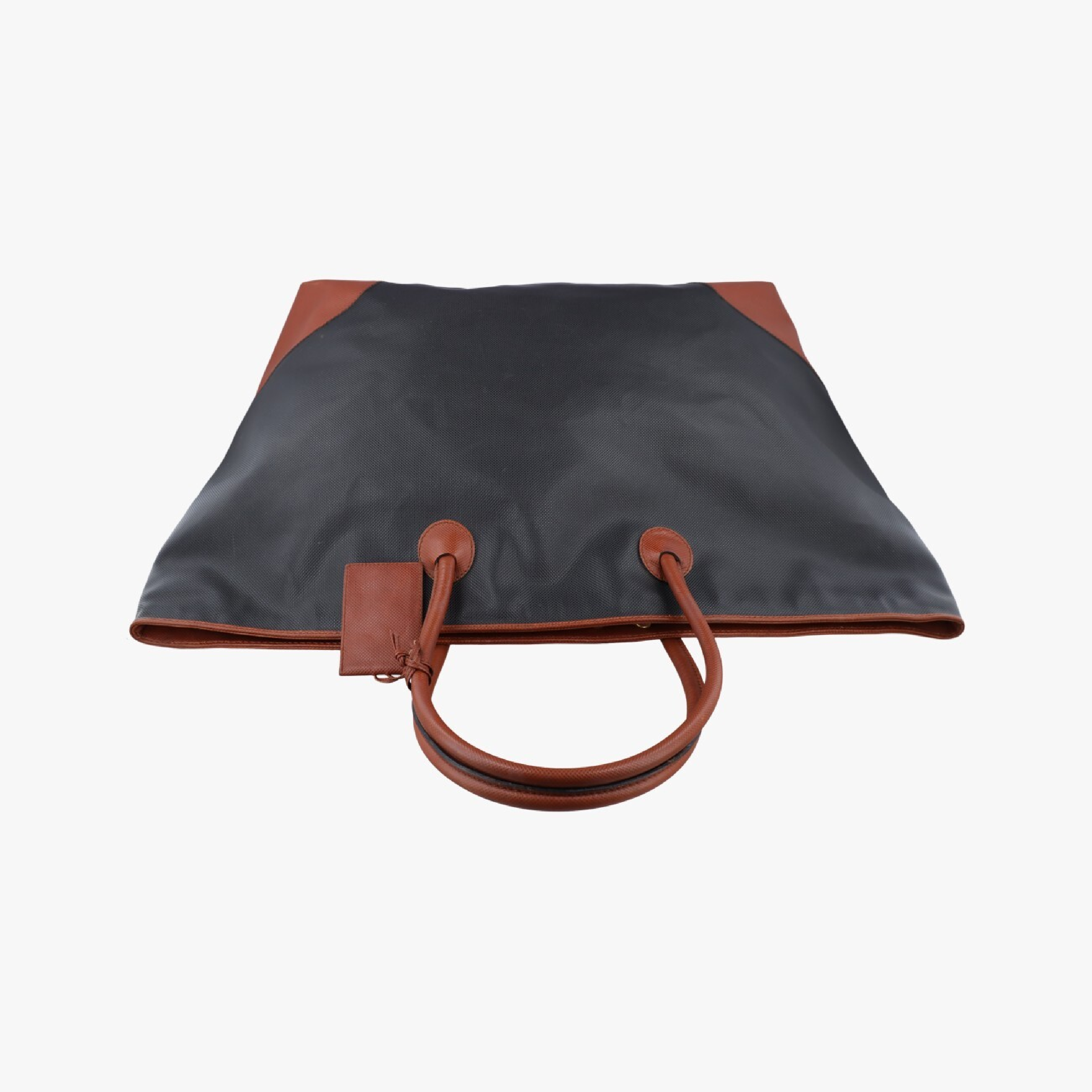 Marco Polo Black x Brown PVC Coated Canvas x Calf Leather Handbag — view 5