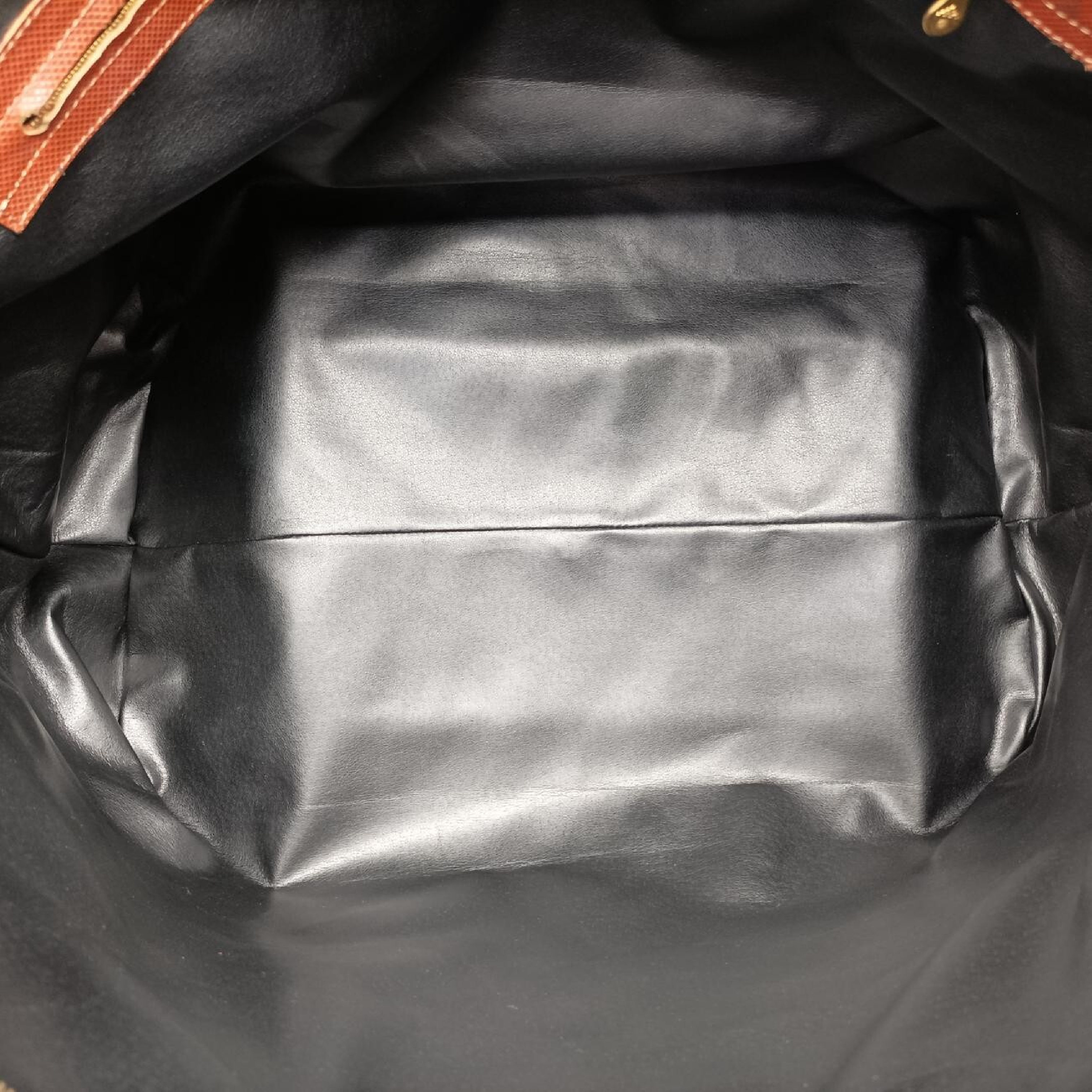 Marco Polo Black x Brown PVC Coated Canvas x Calf Leather Handbag — view 6