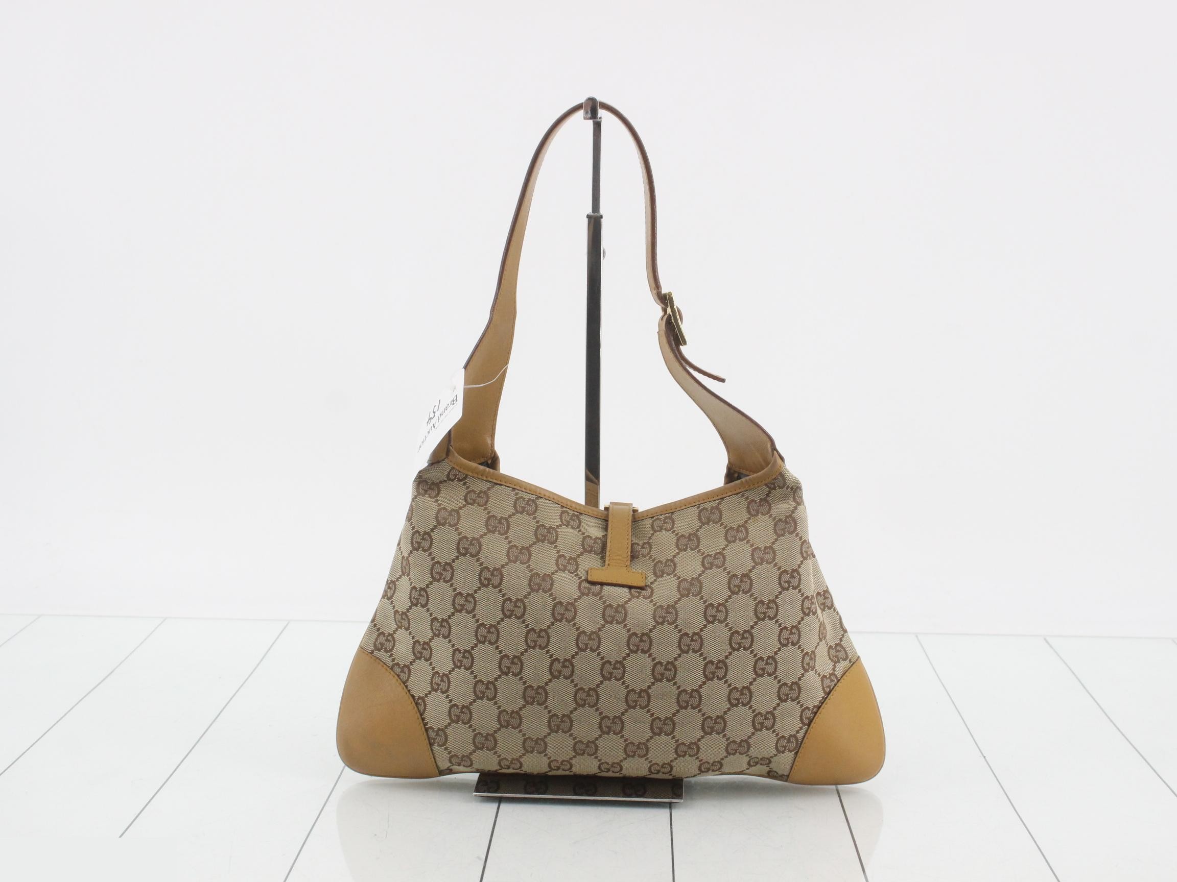 Jackie GG Canvas Leather Sherry Line One-Shoulder Bag — view 2