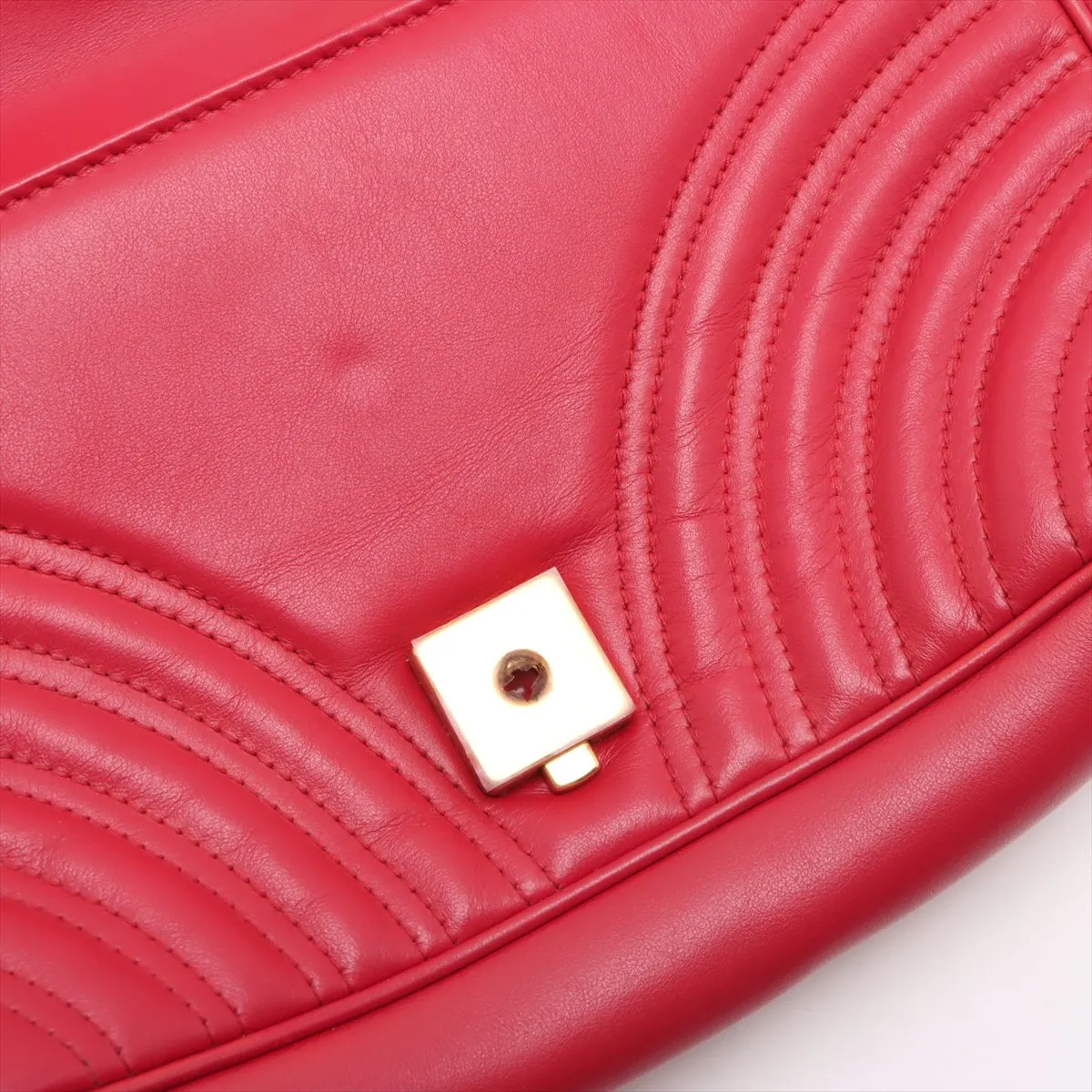 GG Marmont Leather Chain Shoulder Bag Red 443497 — view 11