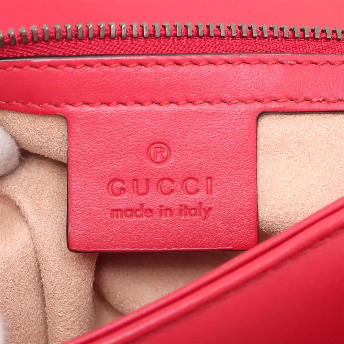 GG Marmont Leather Chain Shoulder Bag Red 443497 — view 9