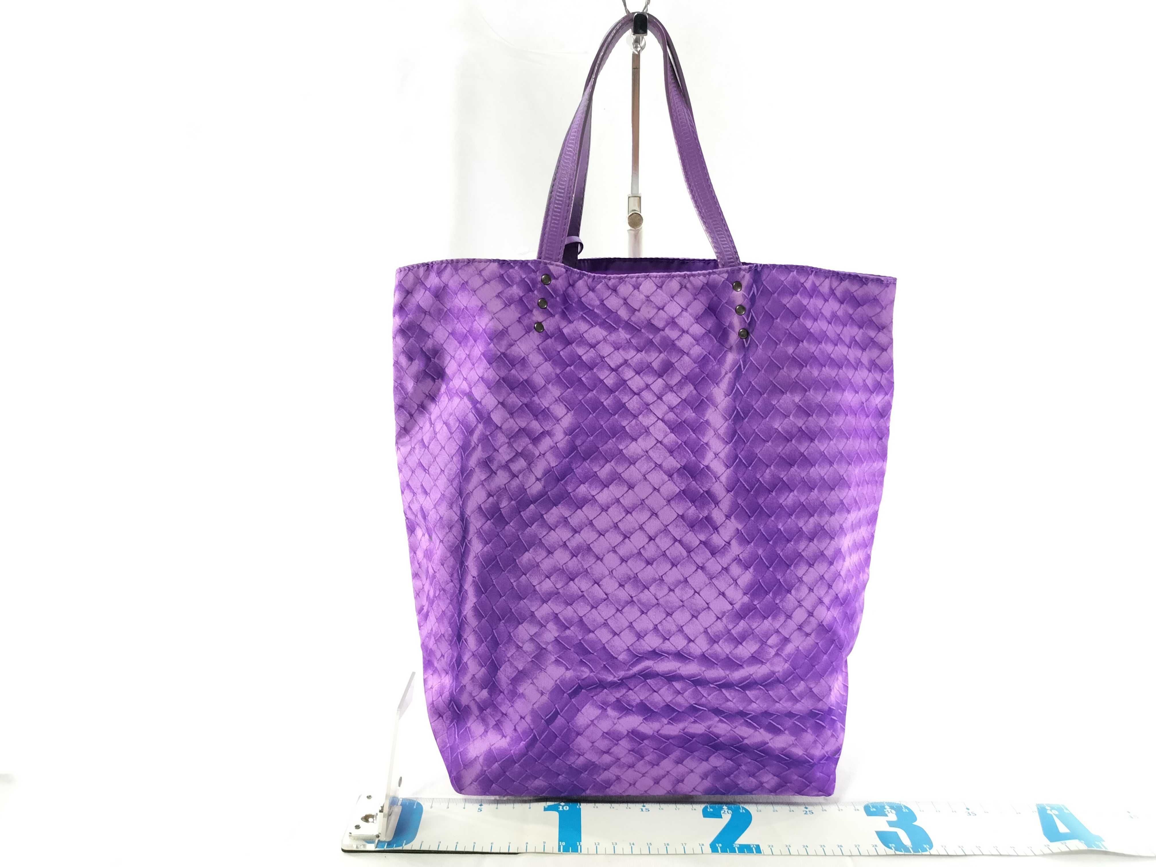Intrecciato Illusion Nylon Tote Bag, Purple — view 2