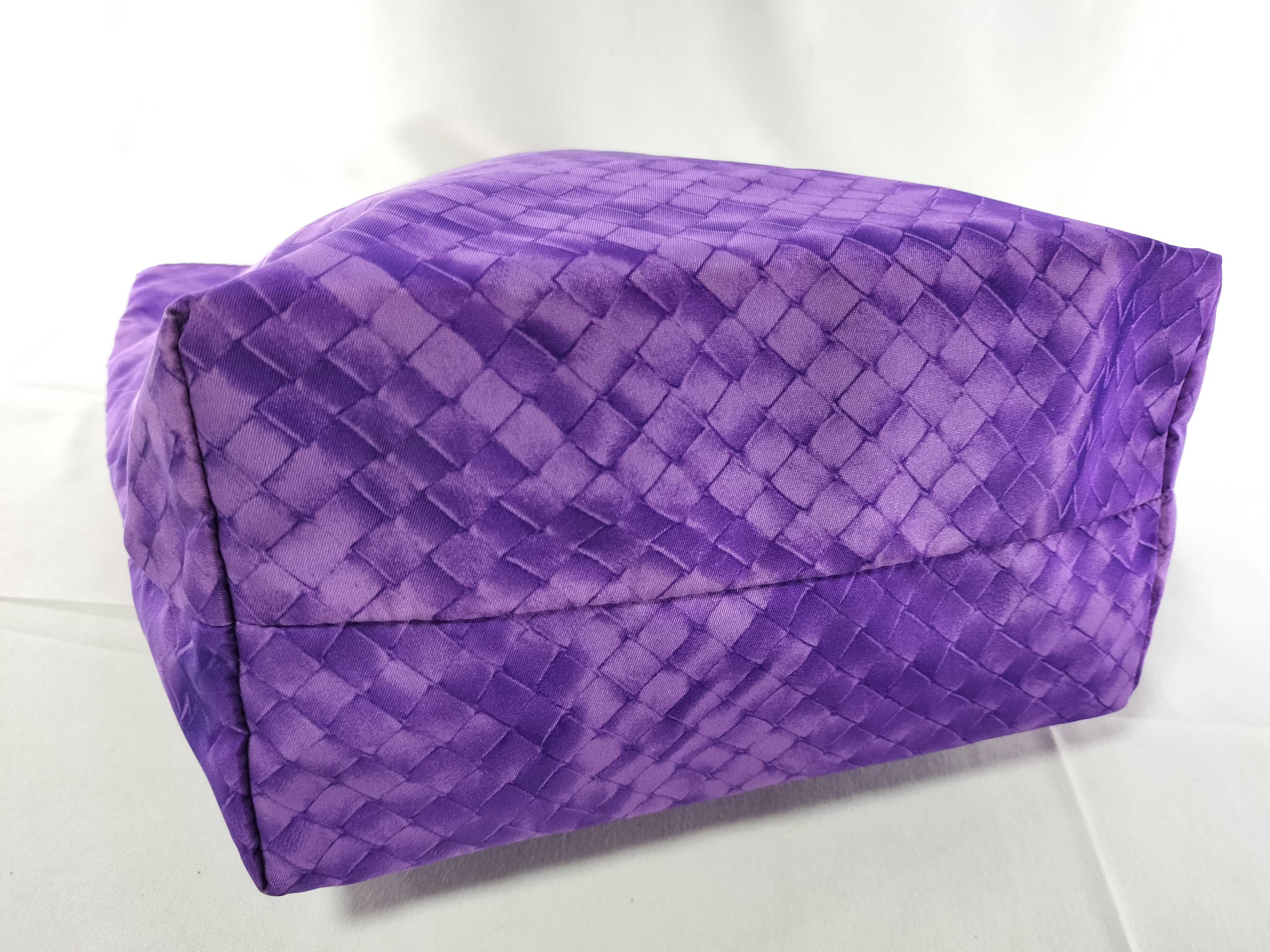 Intrecciato Illusion Nylon Tote Bag, Purple — view 7