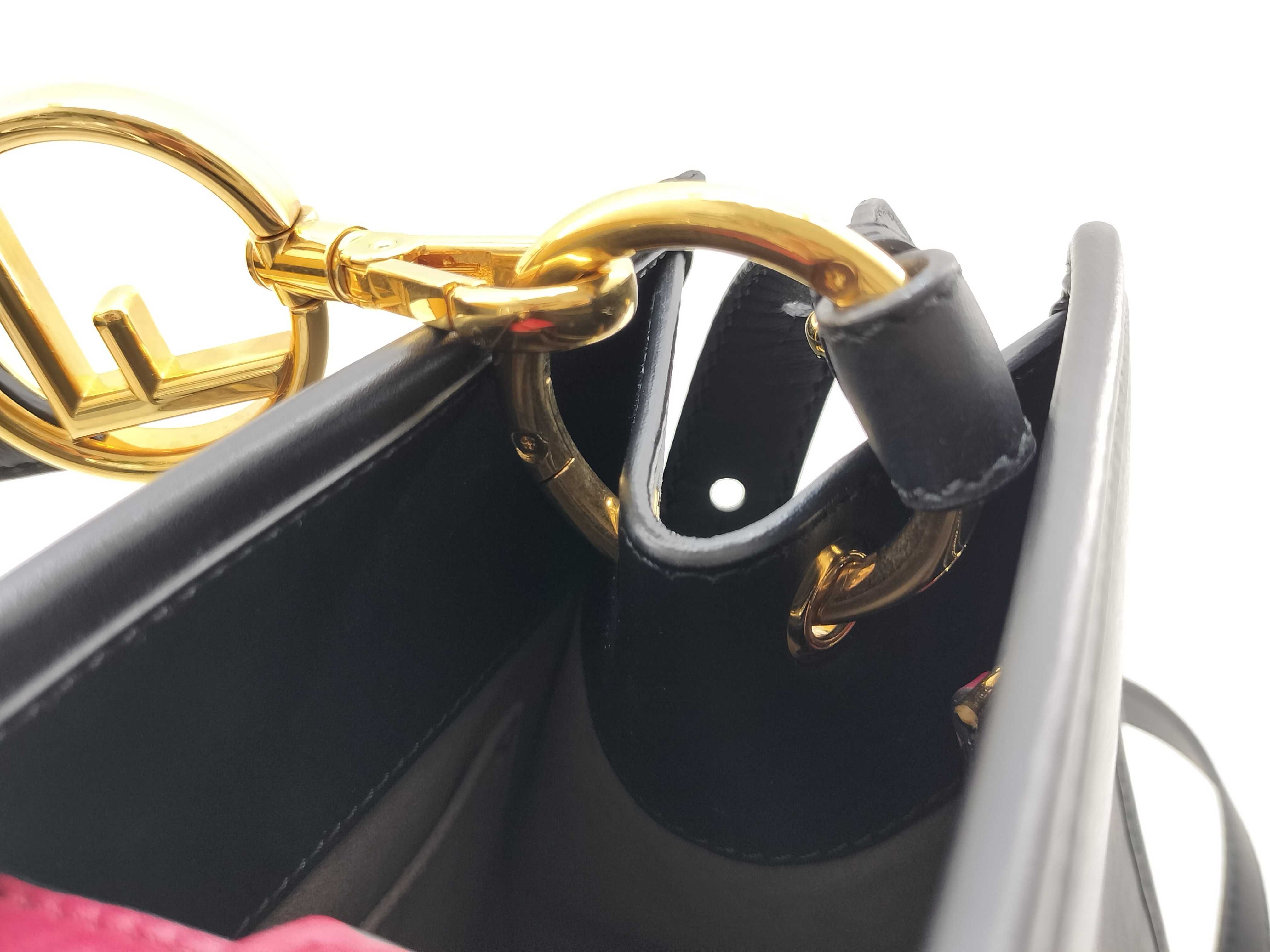 Runaway Leather 2-Way Handbag, Black x Red, 8BH344 (Handbag) — view 11