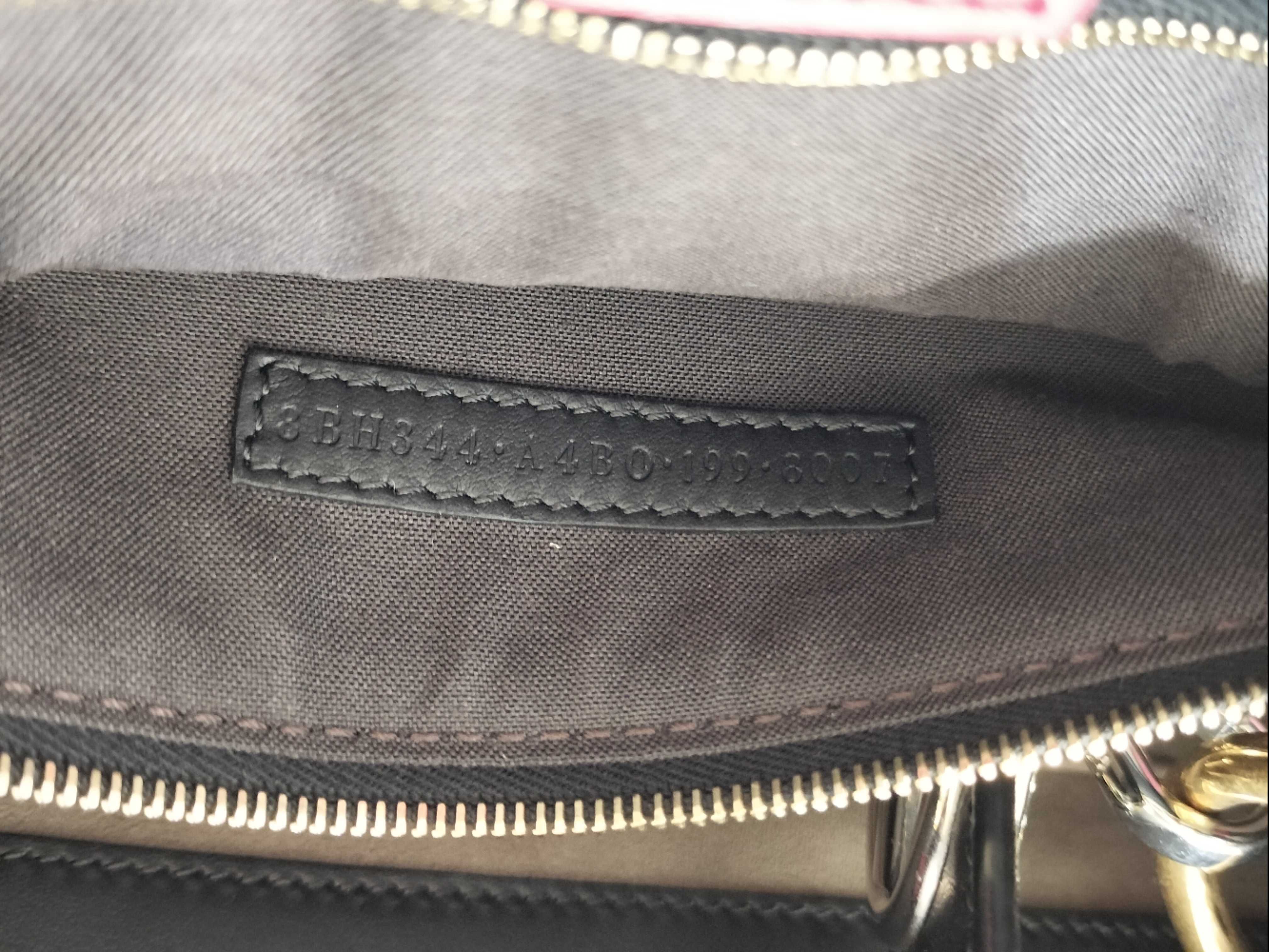 Runaway Leather 2-Way Handbag, Black x Red, 8BH344 (Handbag) — view 13