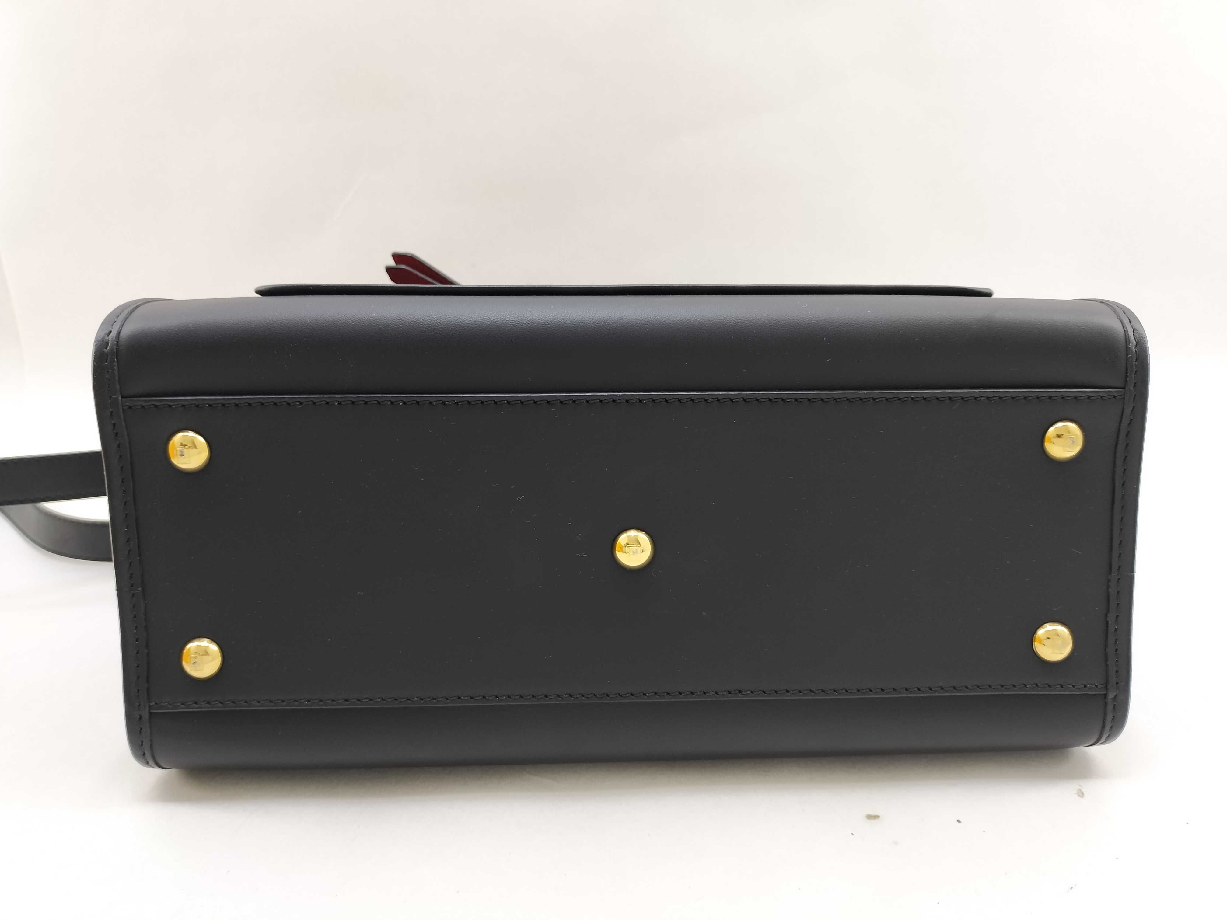 Runaway Leather 2-Way Handbag, Black x Red, 8BH344 (Handbag) — view 3