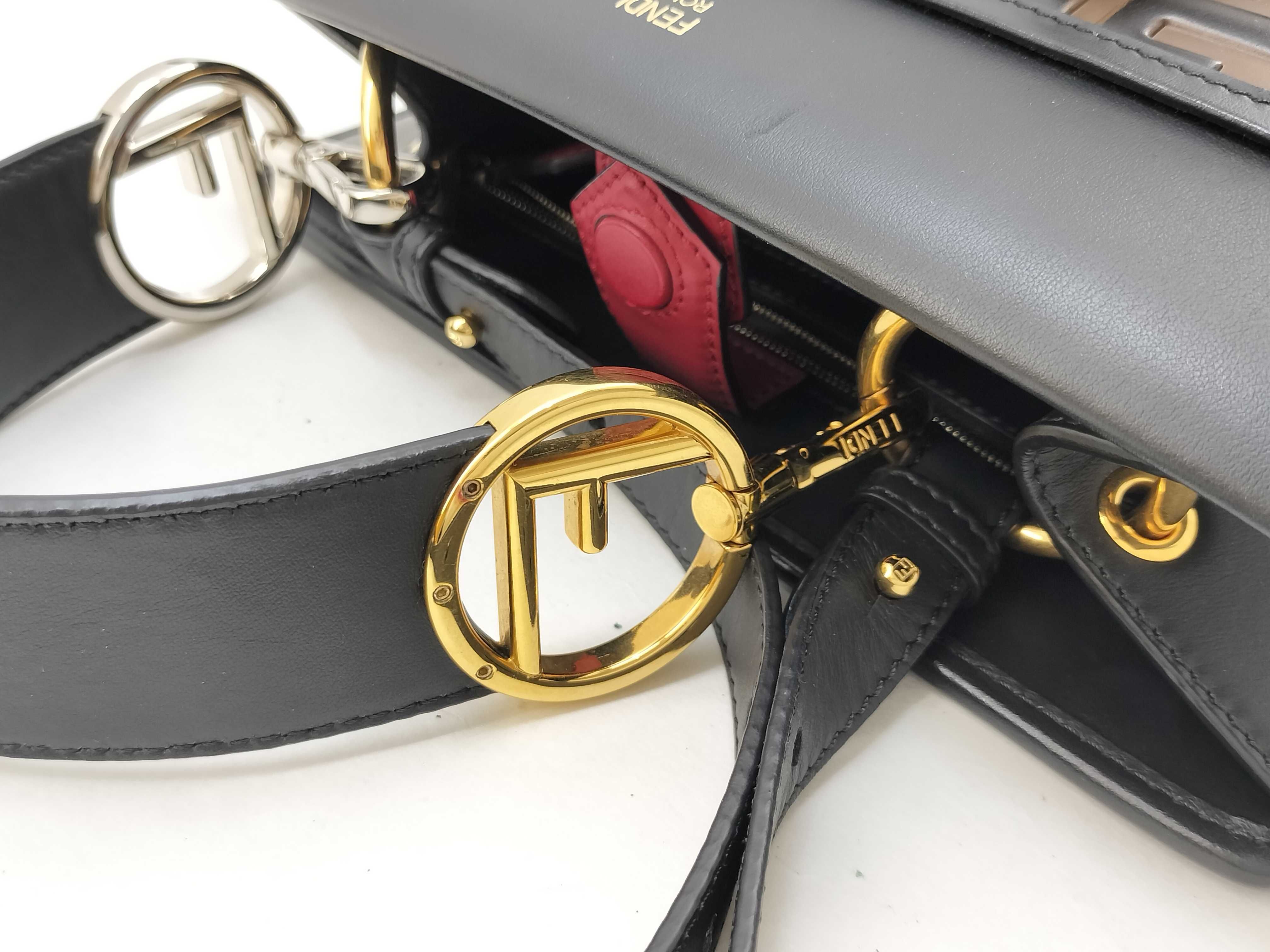 Runaway Leather 2-Way Handbag, Black x Red, 8BH344 (Handbag) — view 5