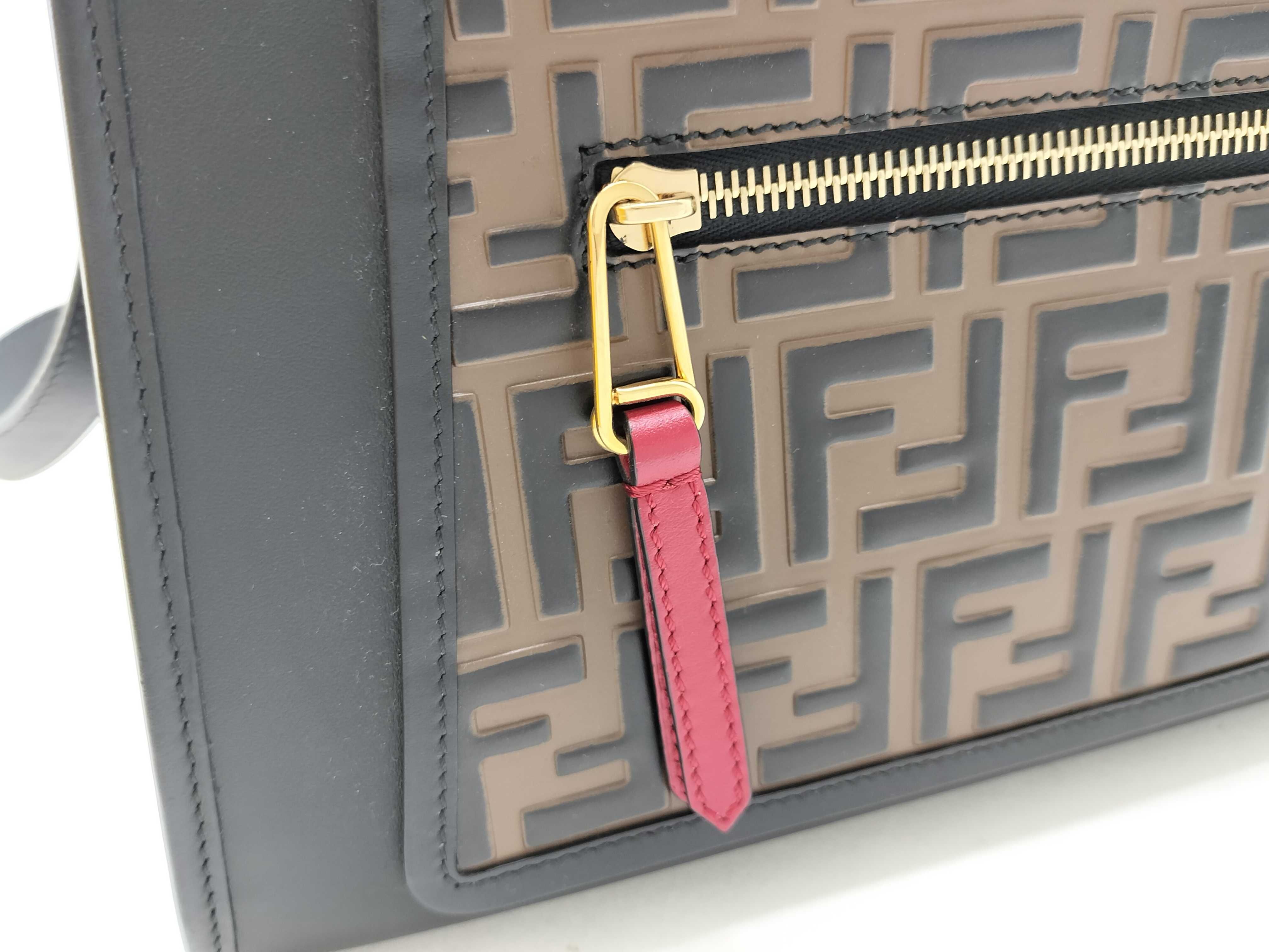 Runaway Leather 2-Way Handbag, Black x Red, 8BH344 (Handbag) — view 8