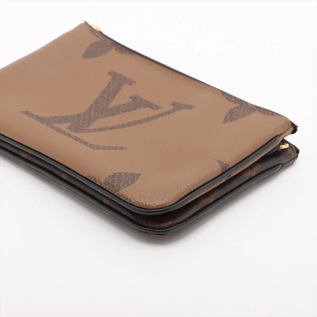 Giant Monogram Reverse Pochette Double Zip M69203 GI0230 Brown RFID Reactive — view 3
