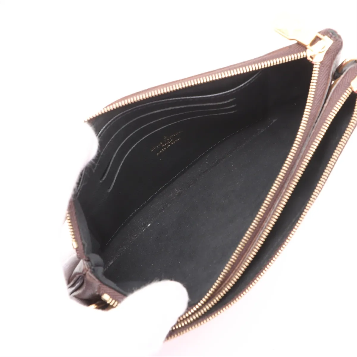 Giant Monogram Reverse Pochette Double Zip M69203 GI0230 Brown RFID Reactive — view 6