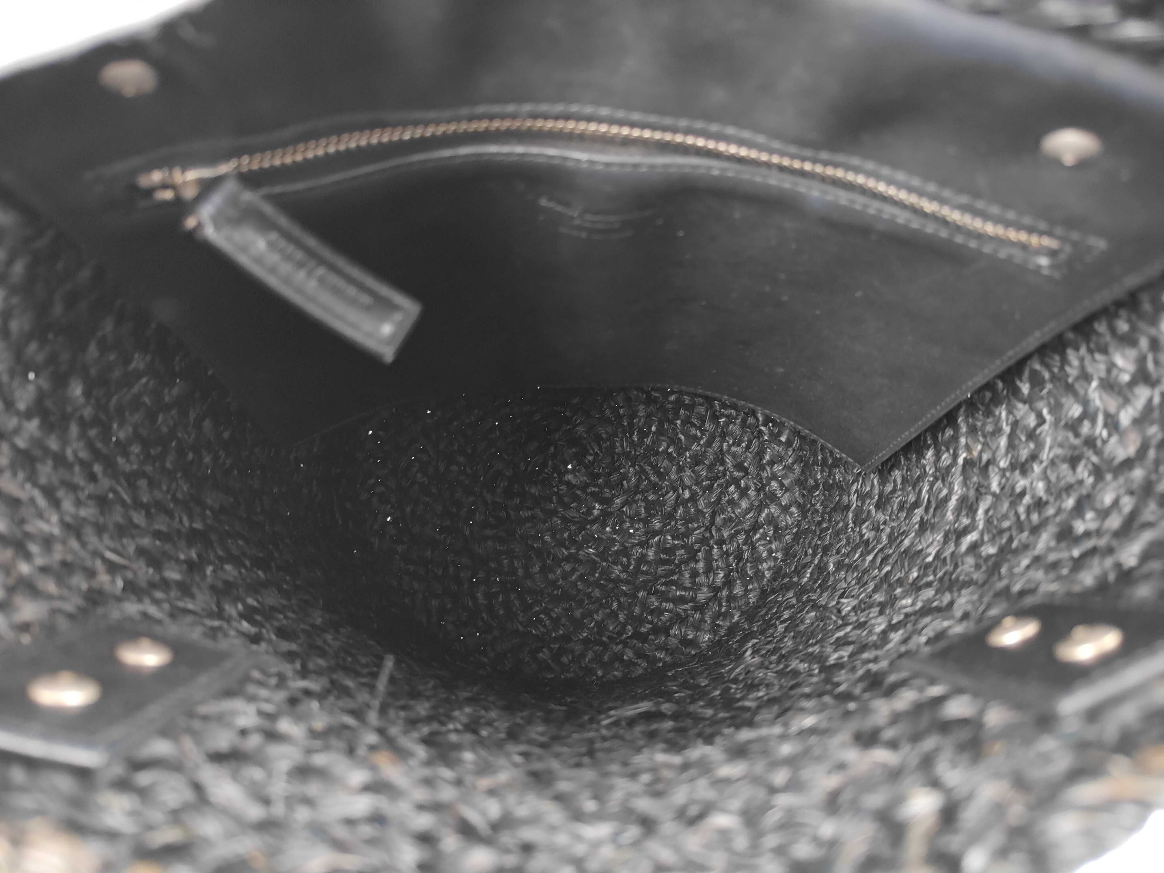 Pannier Small Raffia Leather Basket Bag Black Tote Bag — view 13