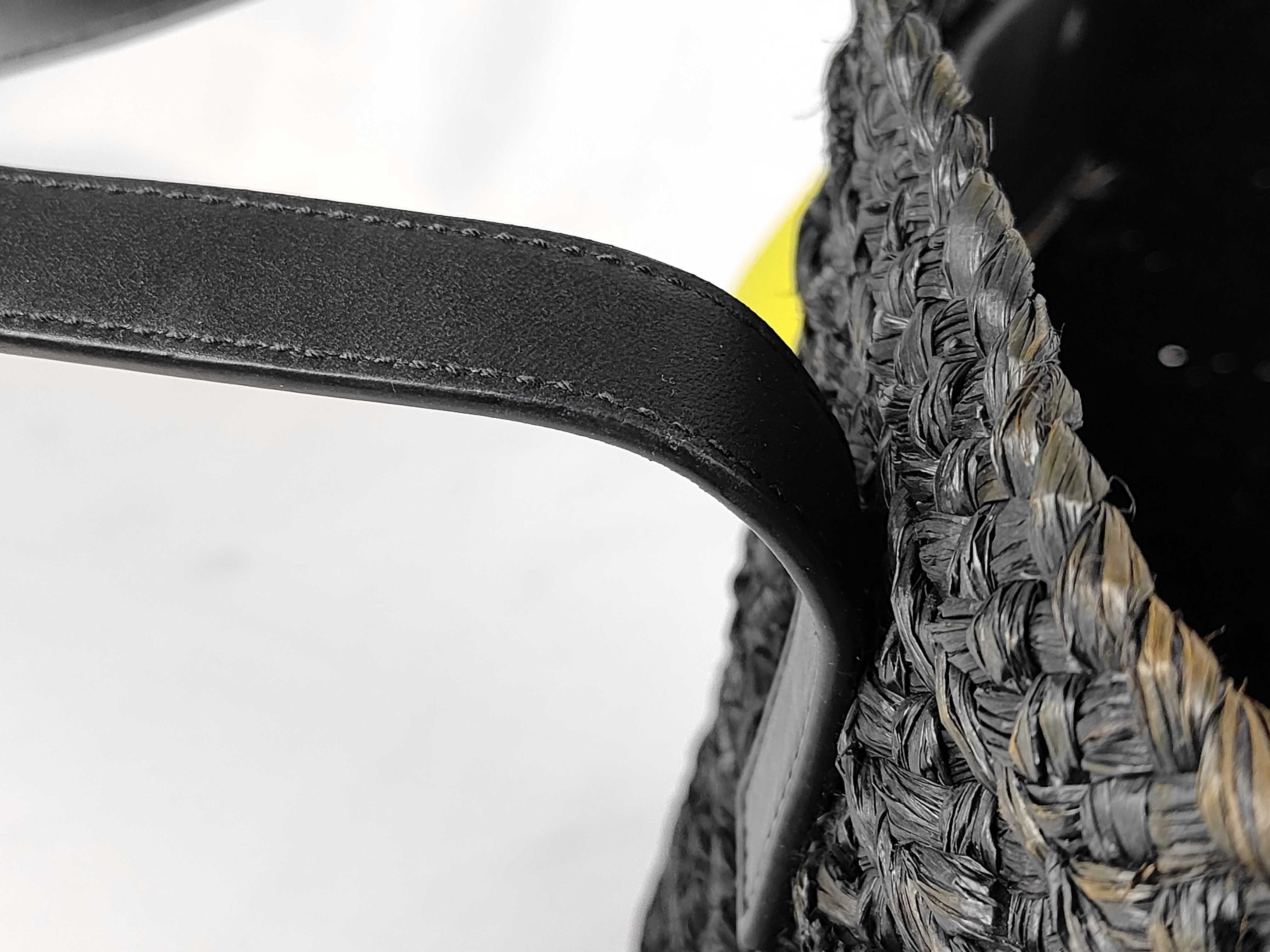 Pannier Small Raffia Leather Basket Bag Black Tote Bag — view 5