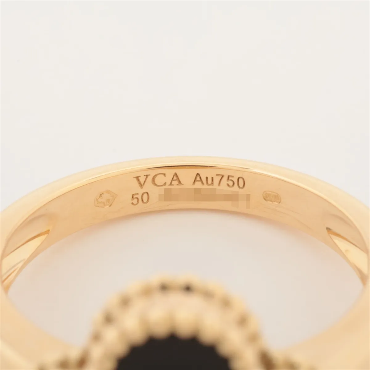 Vintage Alhambra Onyx Diamond Ring 750(YG) 6.7g 50 JE068401 — view 3