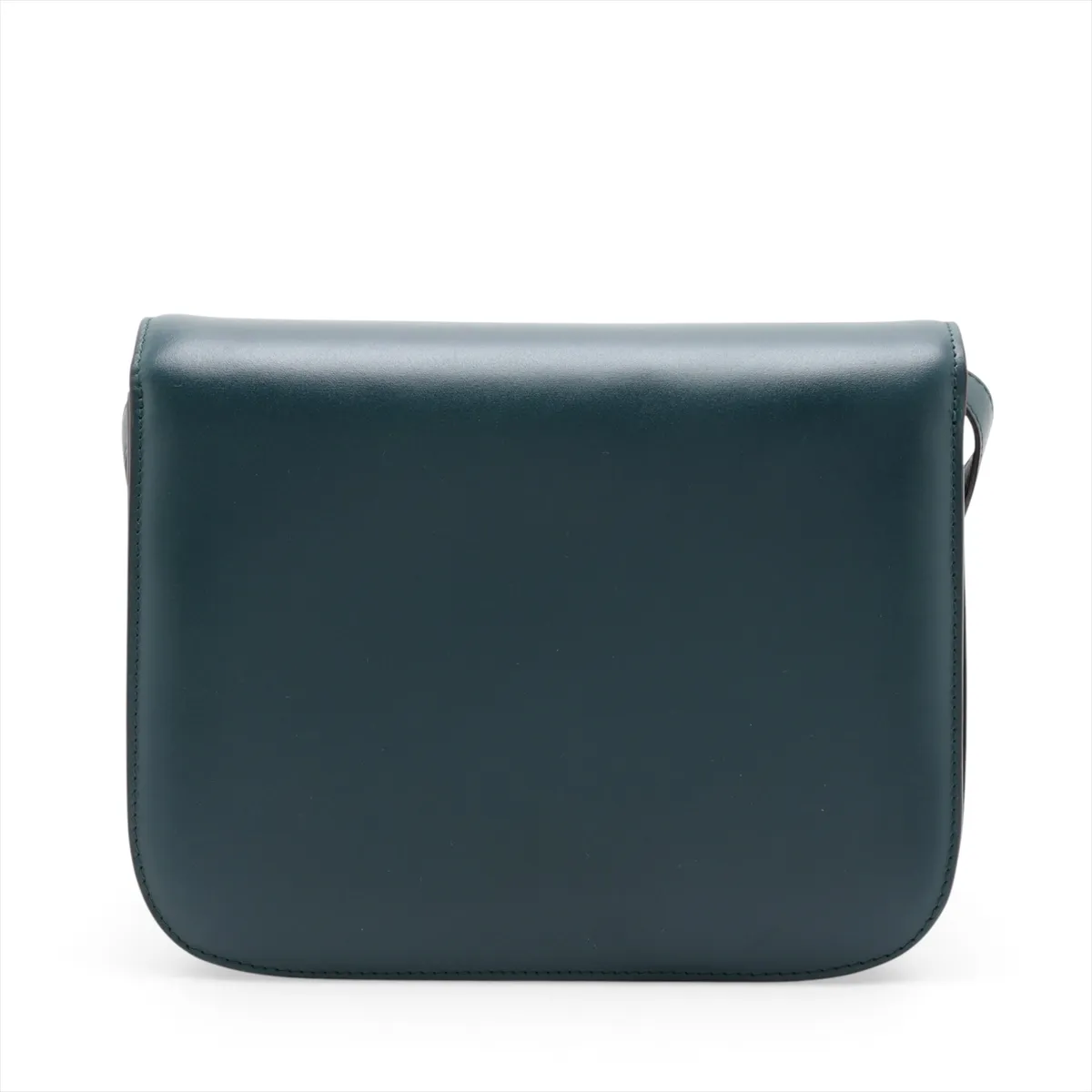 Classic Box Leather Shoulder Bag, Green — view 2