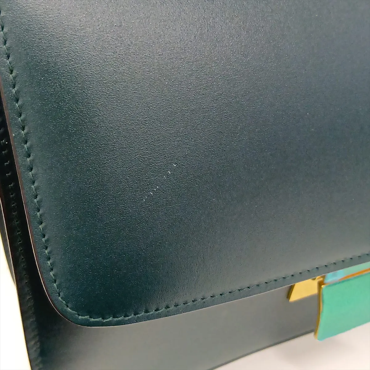 Classic Box Leather Shoulder Bag, Green — view 12