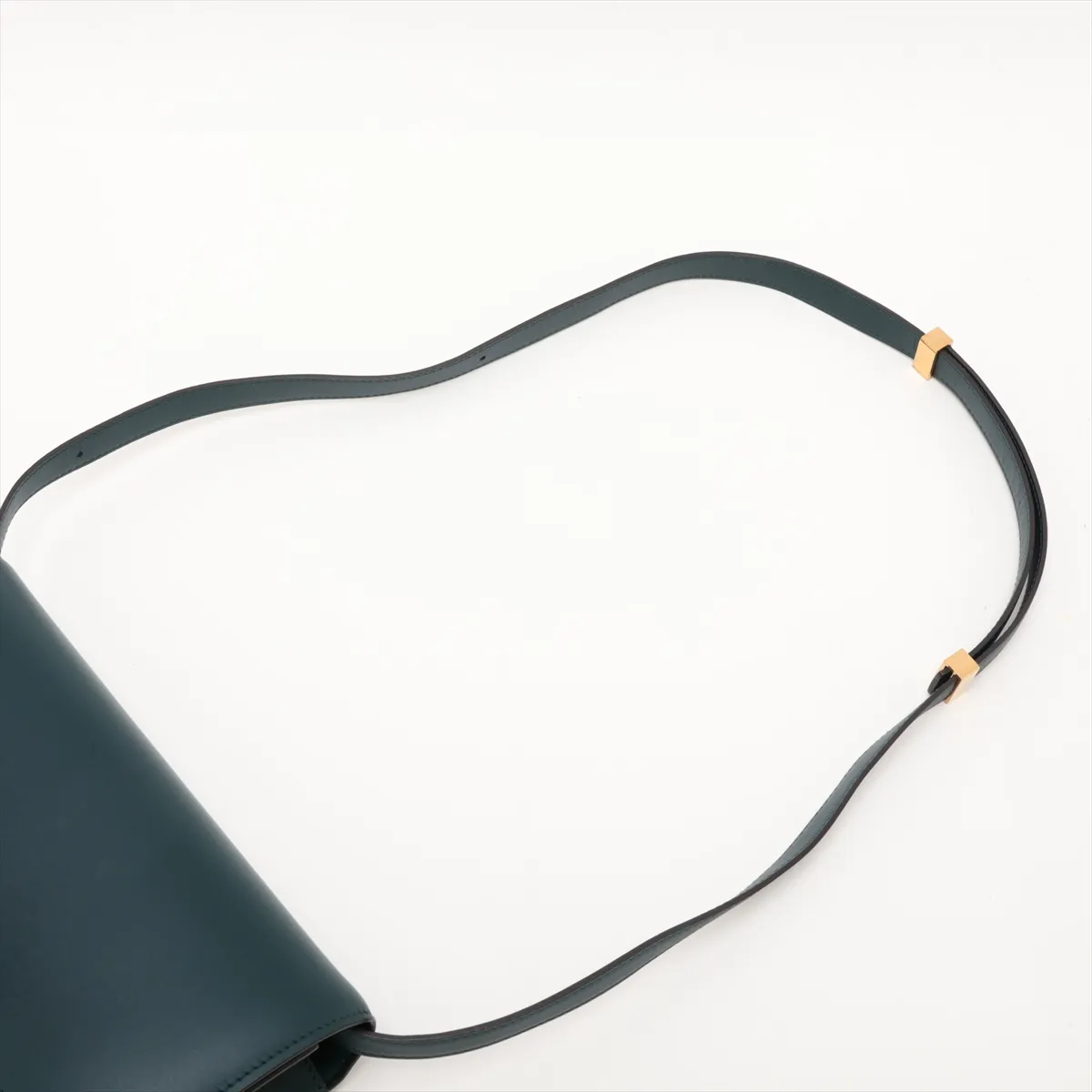 Classic Box Leather Shoulder Bag, Green — view 5