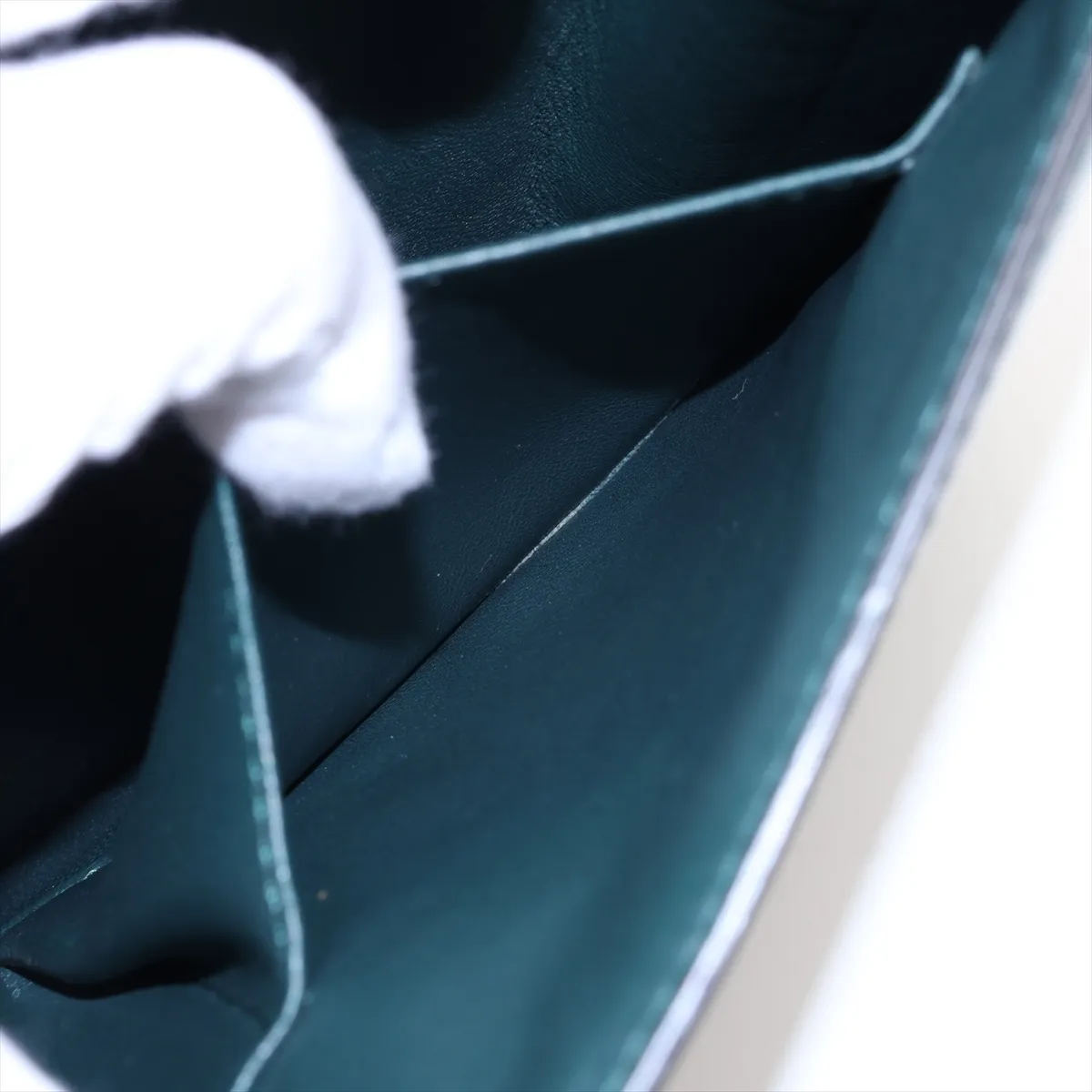 Classic Box Leather Shoulder Bag, Green — view 7