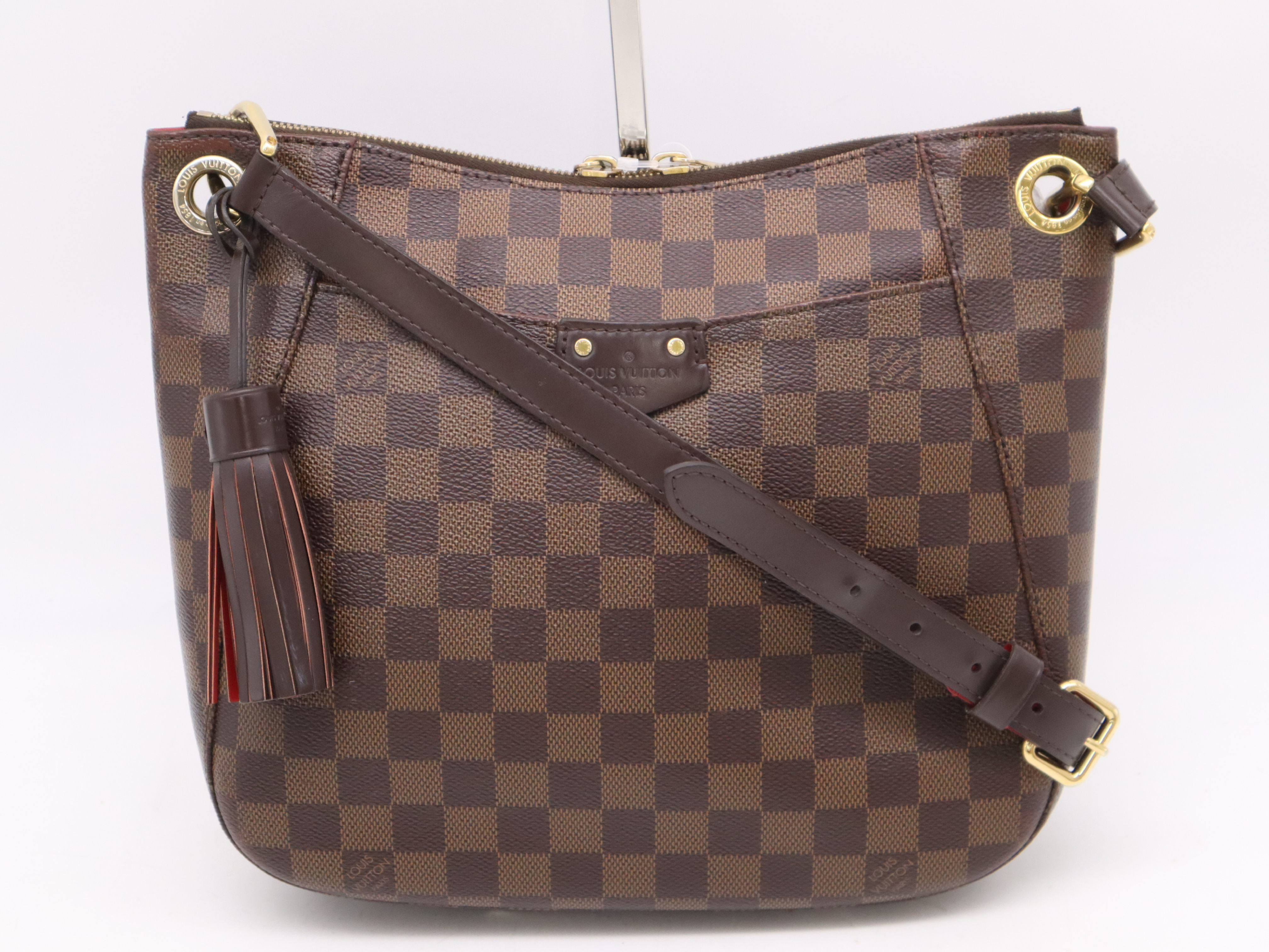 N42230 Damier South Bank Shoulder Bag with Fringe