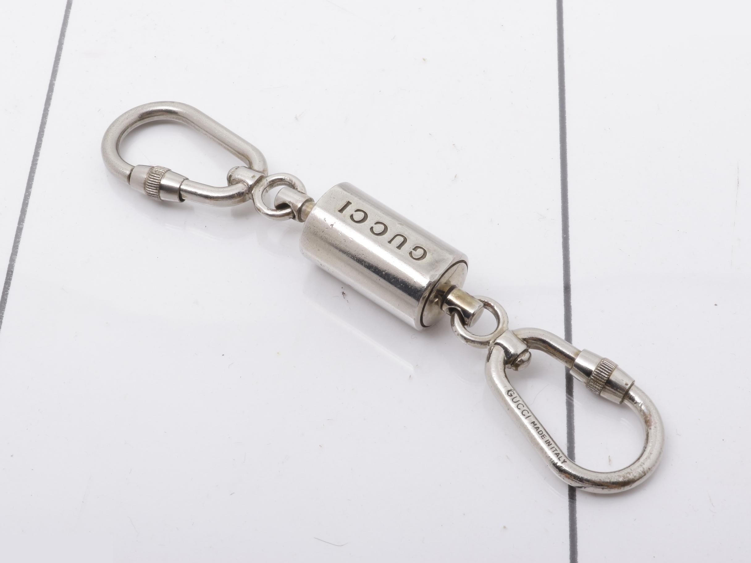 carabiner keychain, silver — view 2