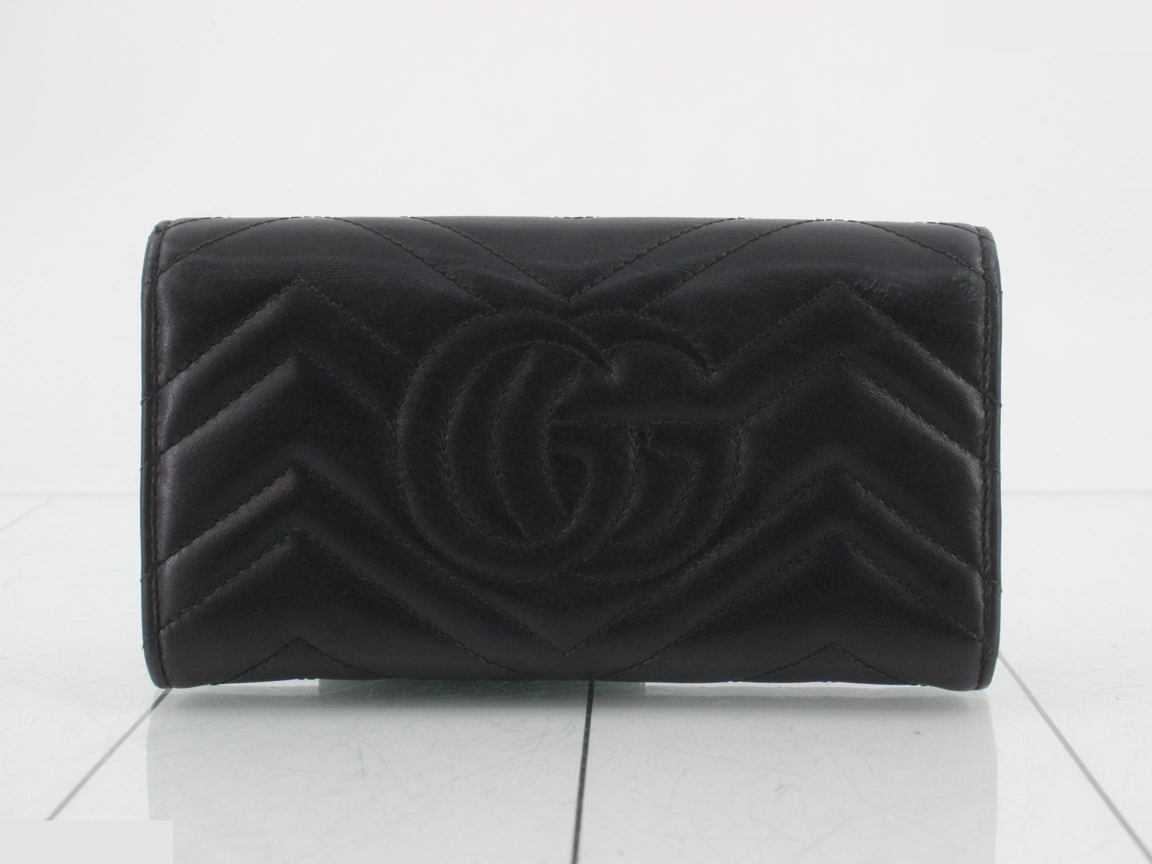 Marmont long wallet, quilted, black, 443436, 2091 — view 2