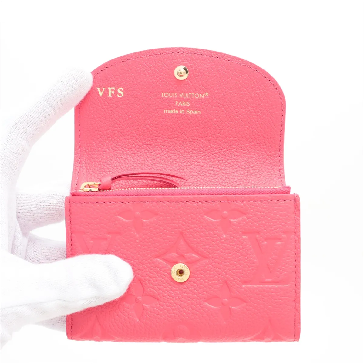 Monogram Empreinte Portemonnaie Rosalie - Pink Coin Case with Initials M27481 (RFID detected) — view 3