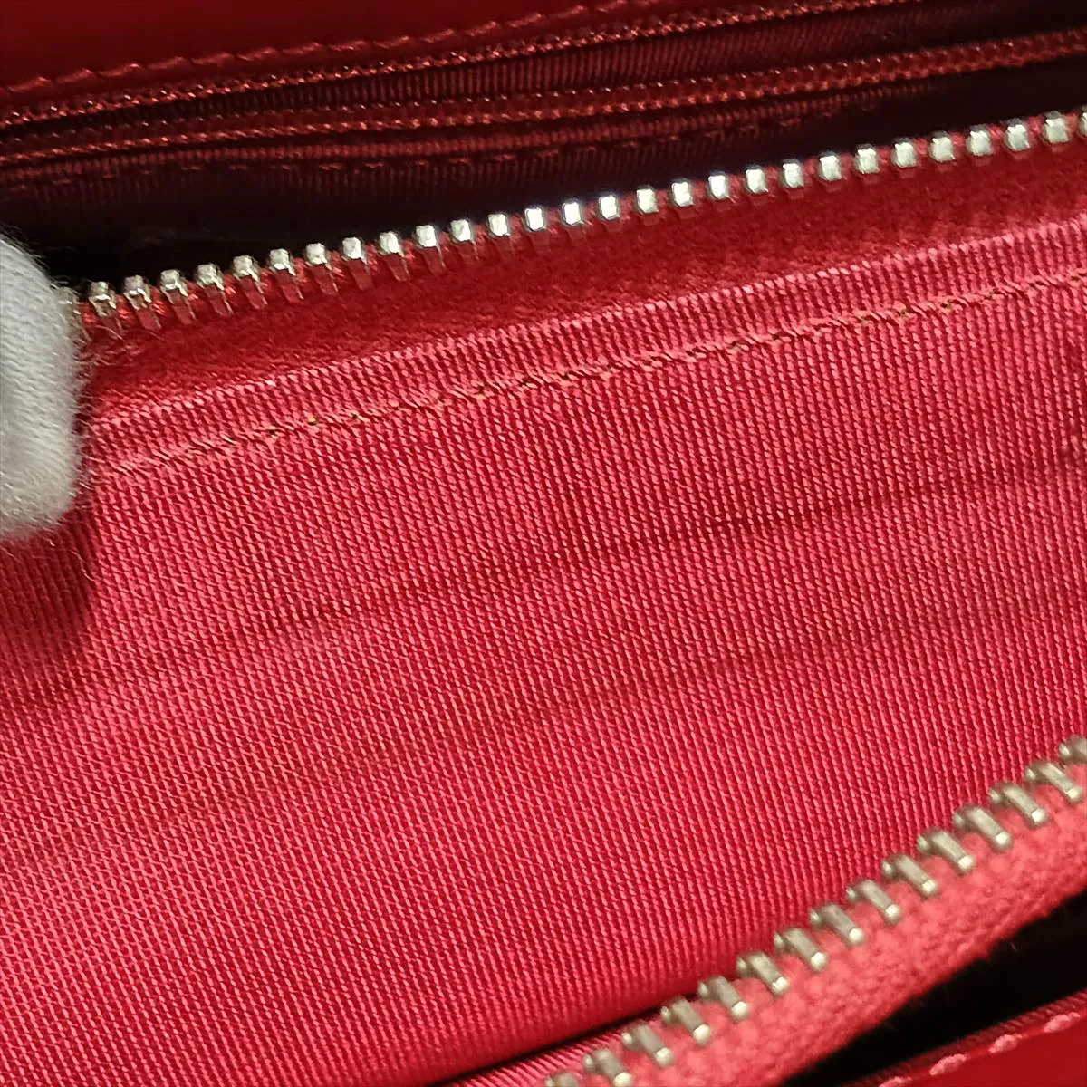 GST Patent Leather Chain Tote Bag, Red, Silver Hardware, 13192565, Serial Number 13-series, A50995 — view 15