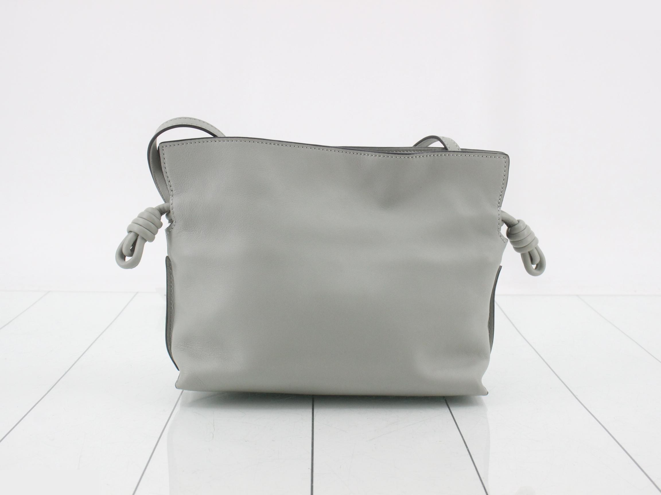 Flamenco Clutch Mini Shoulder Bag, Pearl Gray — view 2
