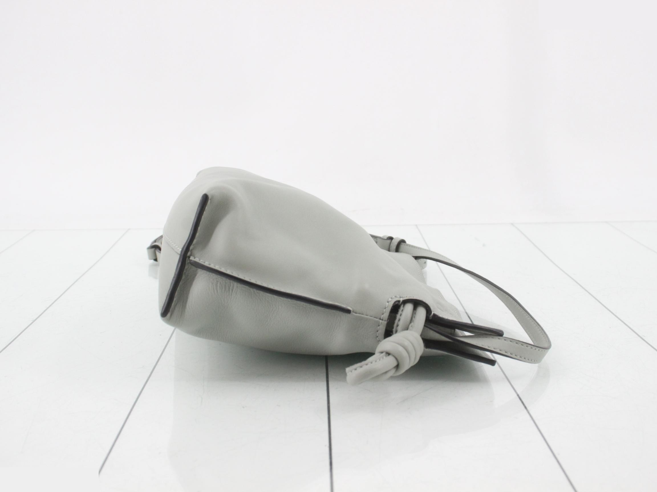 Flamenco Clutch Mini Shoulder Bag, Pearl Gray — view 3