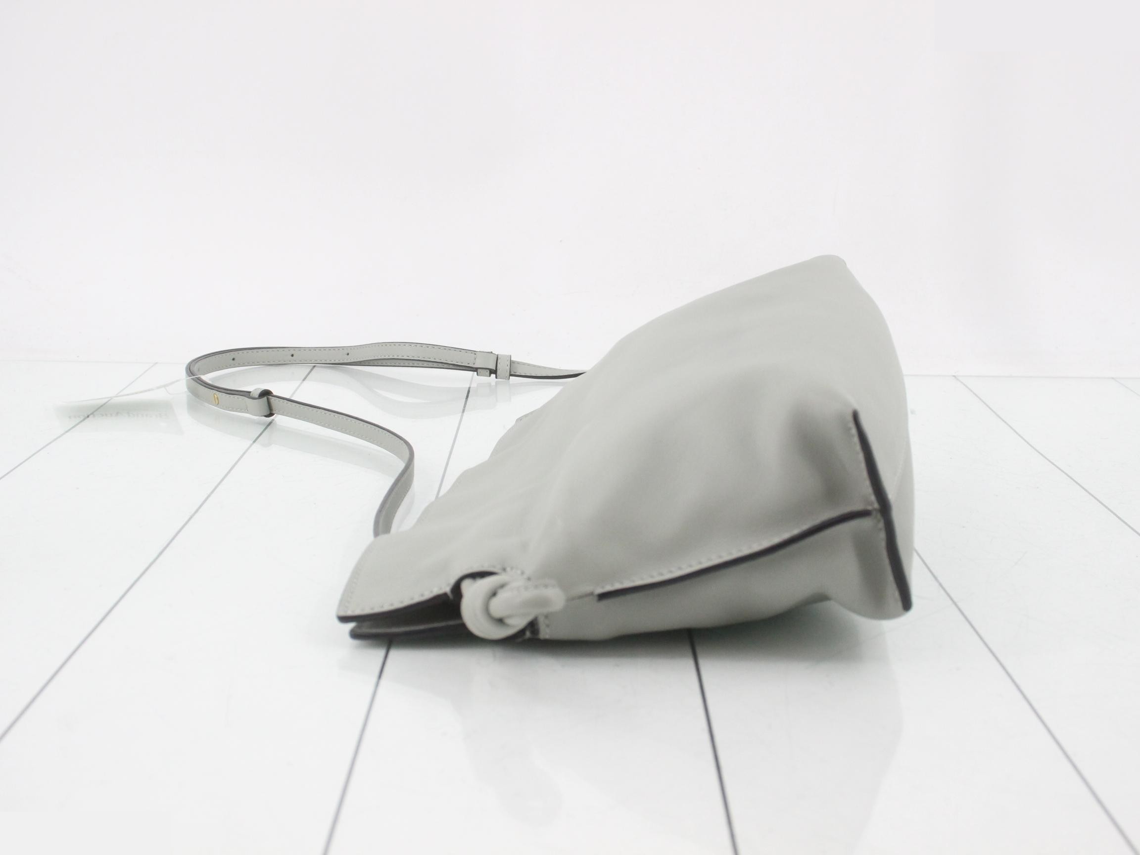 Flamenco Clutch Mini Shoulder Bag, Pearl Gray — view 4