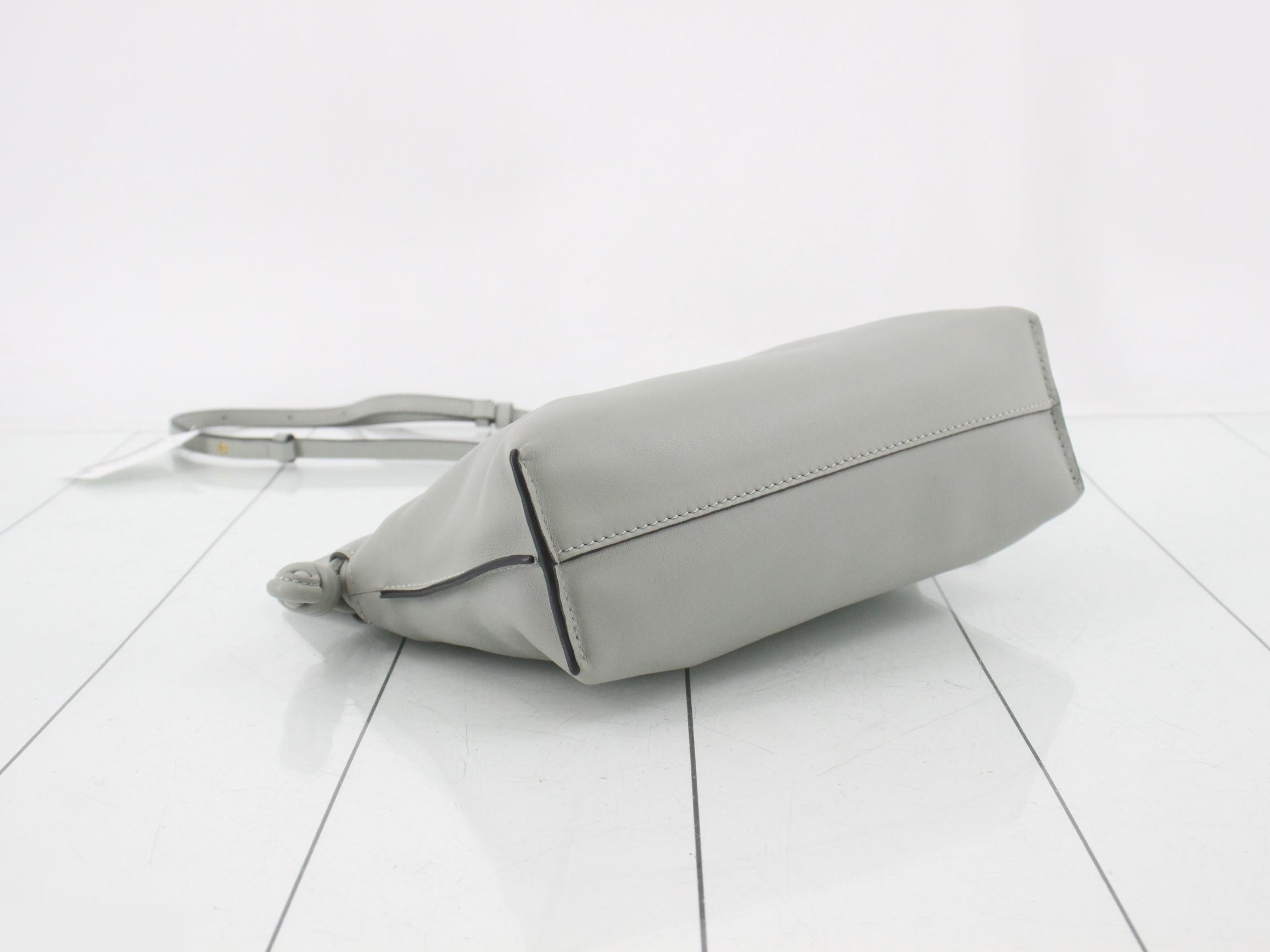 Flamenco Clutch Mini Shoulder Bag, Pearl Gray — view 5
