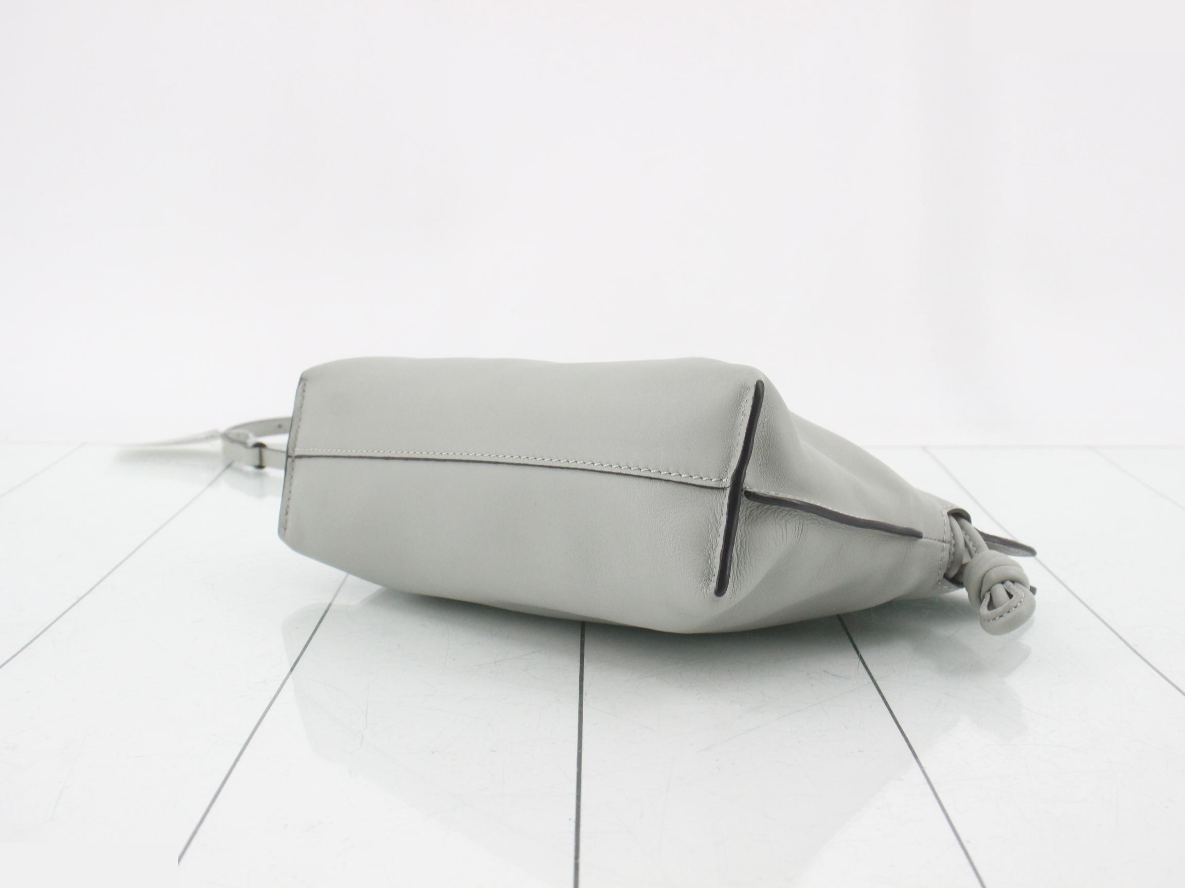 Flamenco Clutch Mini Shoulder Bag, Pearl Gray — view 6