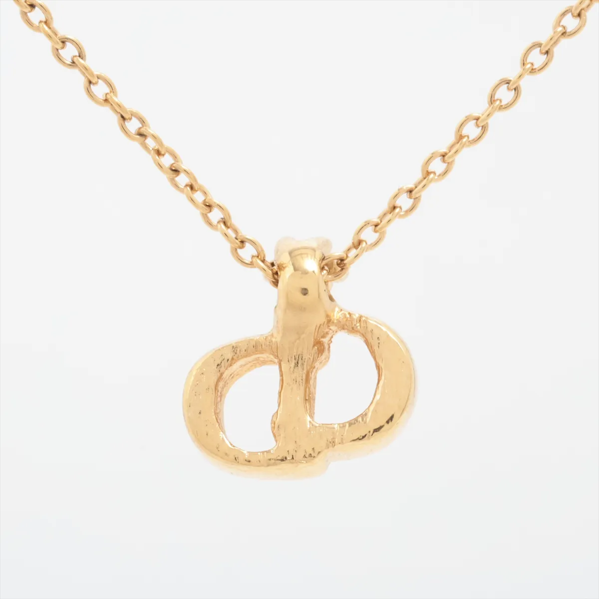 CD Logo Necklace GP x Rhinestone Gold — view 2