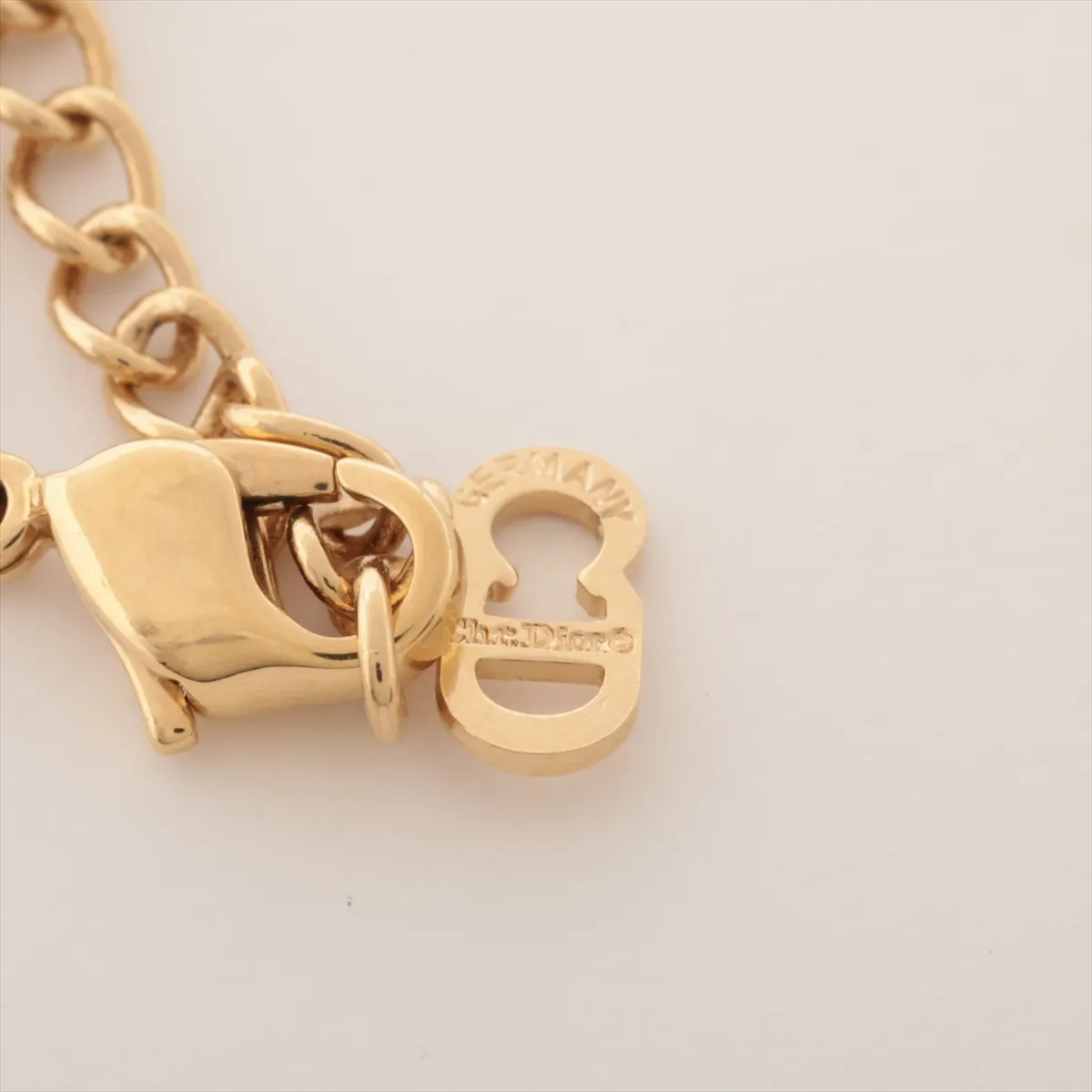CD Logo Necklace GP x Rhinestone Gold — view 4