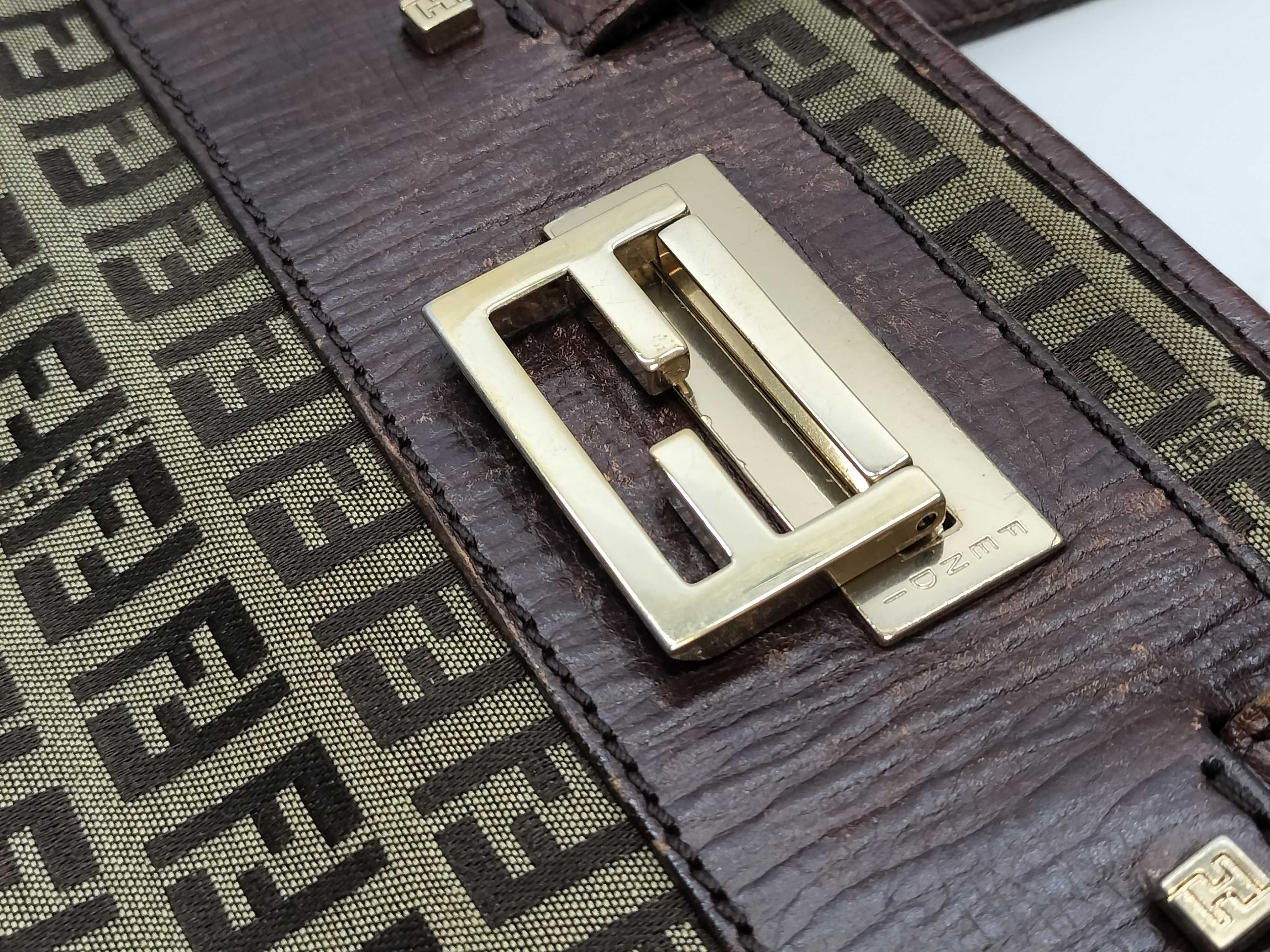 Canvas x Leather Handbag Tote Bag — view 11