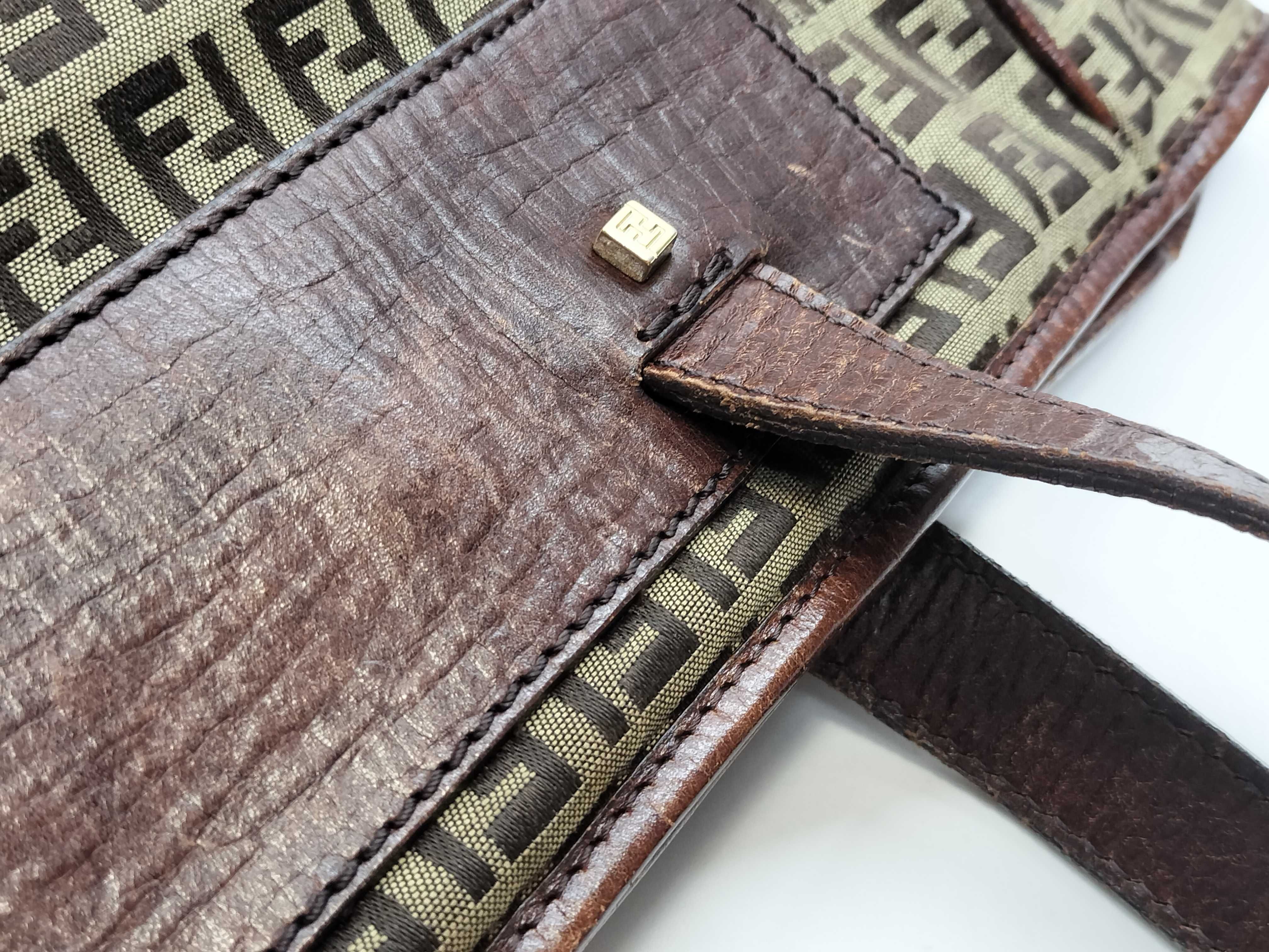 Canvas x Leather Handbag Tote Bag — view 7
