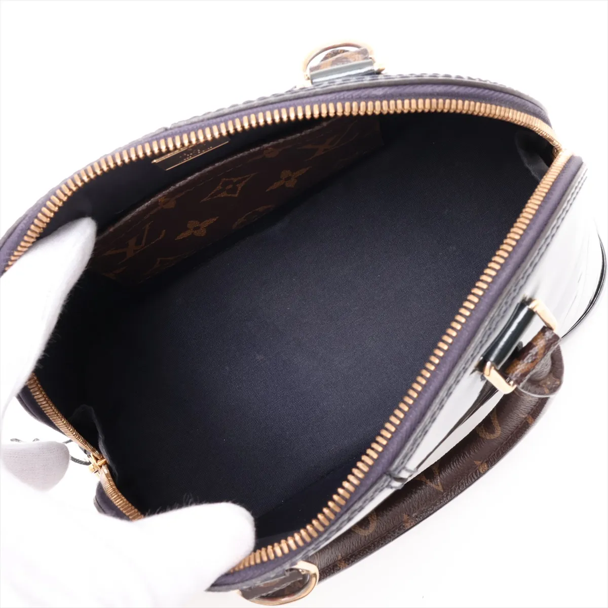 Vernis x Monogram Alma BB M54705 SN3147 Navy x Brown — view 8