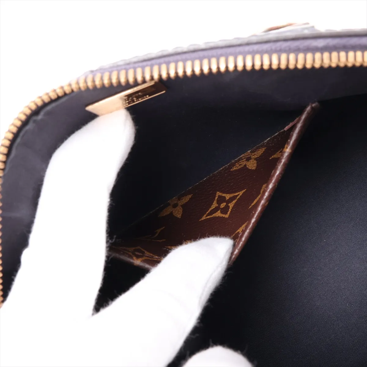 Vernis x Monogram Alma BB M54705 SN3147 Navy x Brown — view 9