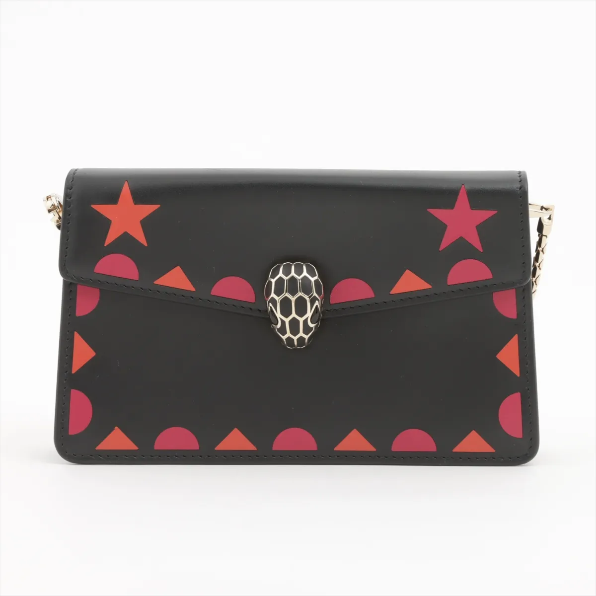 Serpenti Leather Pouch Black